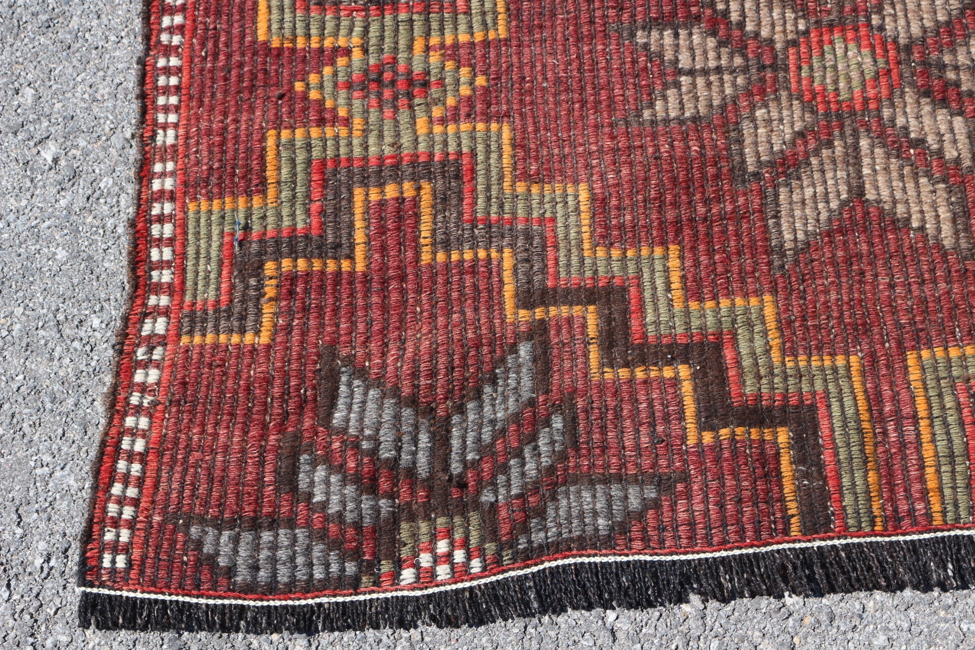 Floor Rug, Rugs for Living Room, 4x9.3 ft Area Rugs, Oushak Rugs, Bedroom Rug, Turkish Rug, Kilim, Red Wool Rug, Vintage Rug, Eclectic Rugs