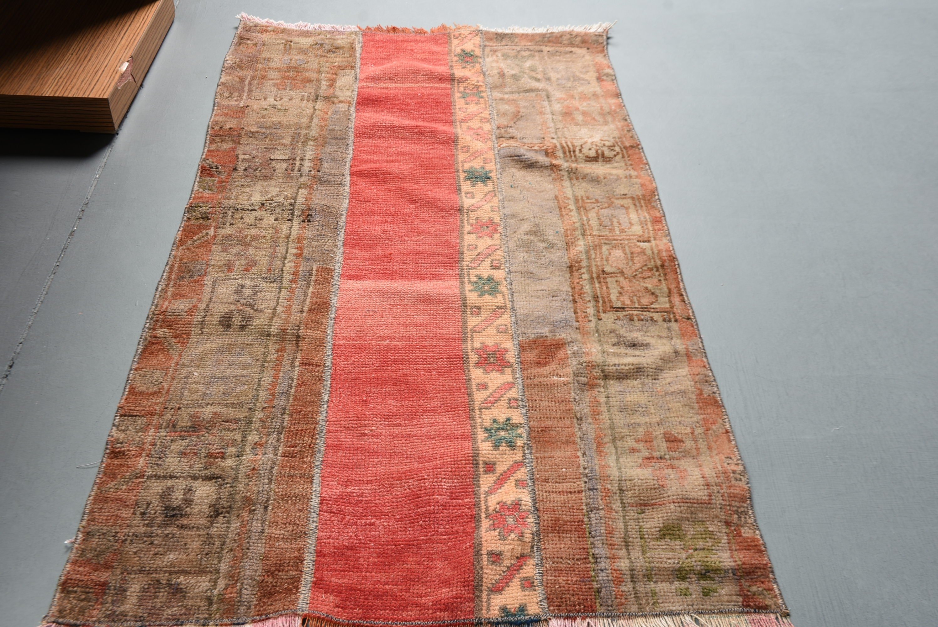 Kitchen Rugs, Red Moroccan Rug, Antique Rugs, Vintage Rugs, Rugs for Bedroom, 2.2x3.7 ft Small Rugs, Entry Rug, Turkish Rug