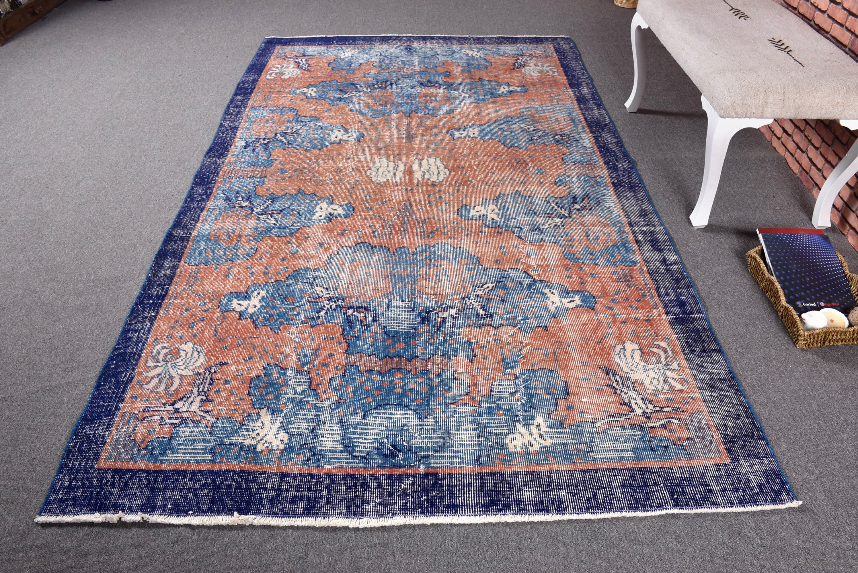 Living Room Rugs, Boho Rugs, Turkish Rug, 5.2x8.7 ft Large Rugs, Salon Rugs, Rugs for Salon, Pink Flatweave Rugs, Vintage Rug, Kitchen Rug