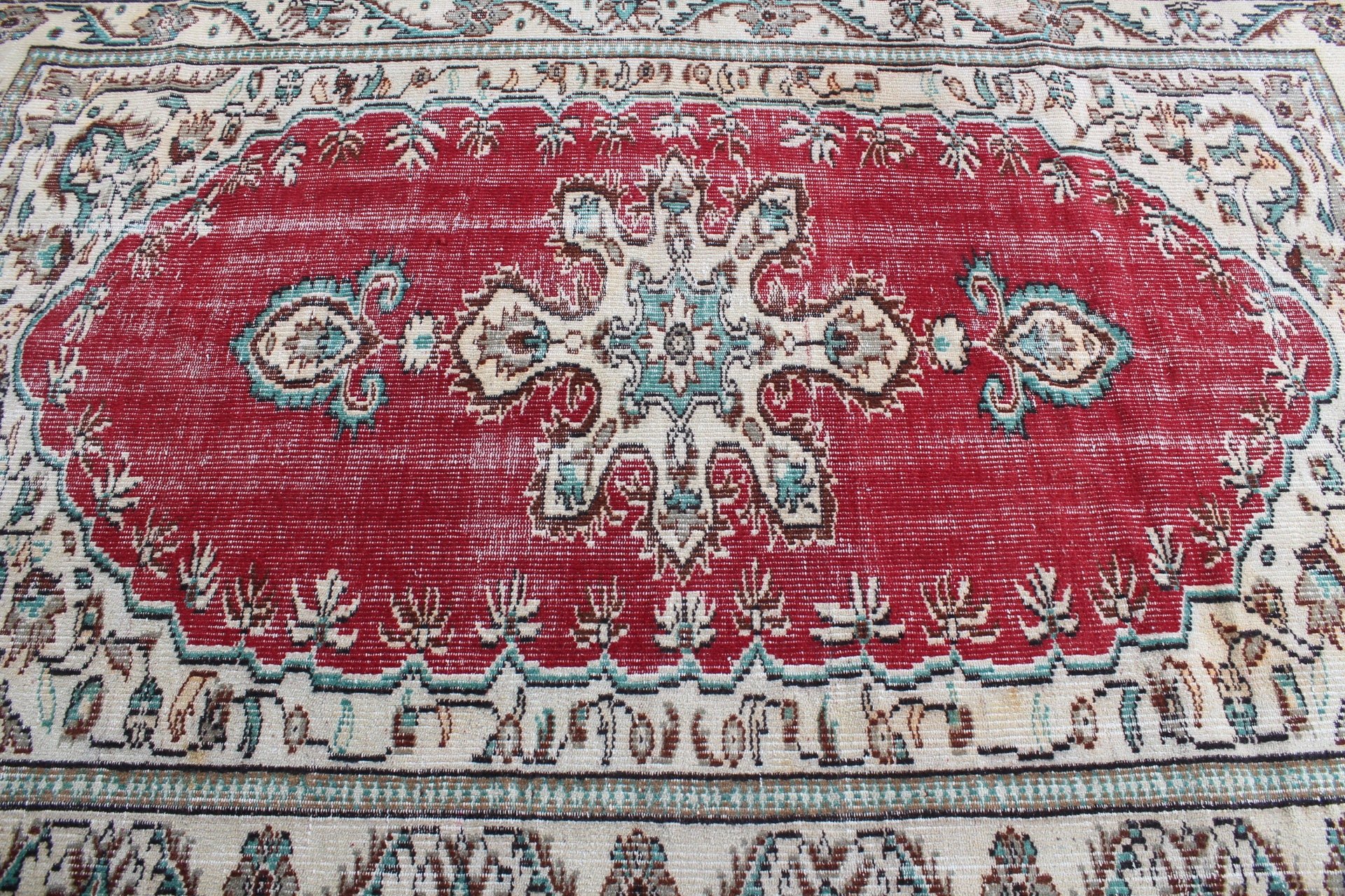 5.4x8.4 ft Large Rug, Hand Knotted Rug, Salon Rugs, Turkish Rug, Dining Room Rugs, Antique Rug, Vintage Rug, Bedroom Rug, Red Cool Rugs