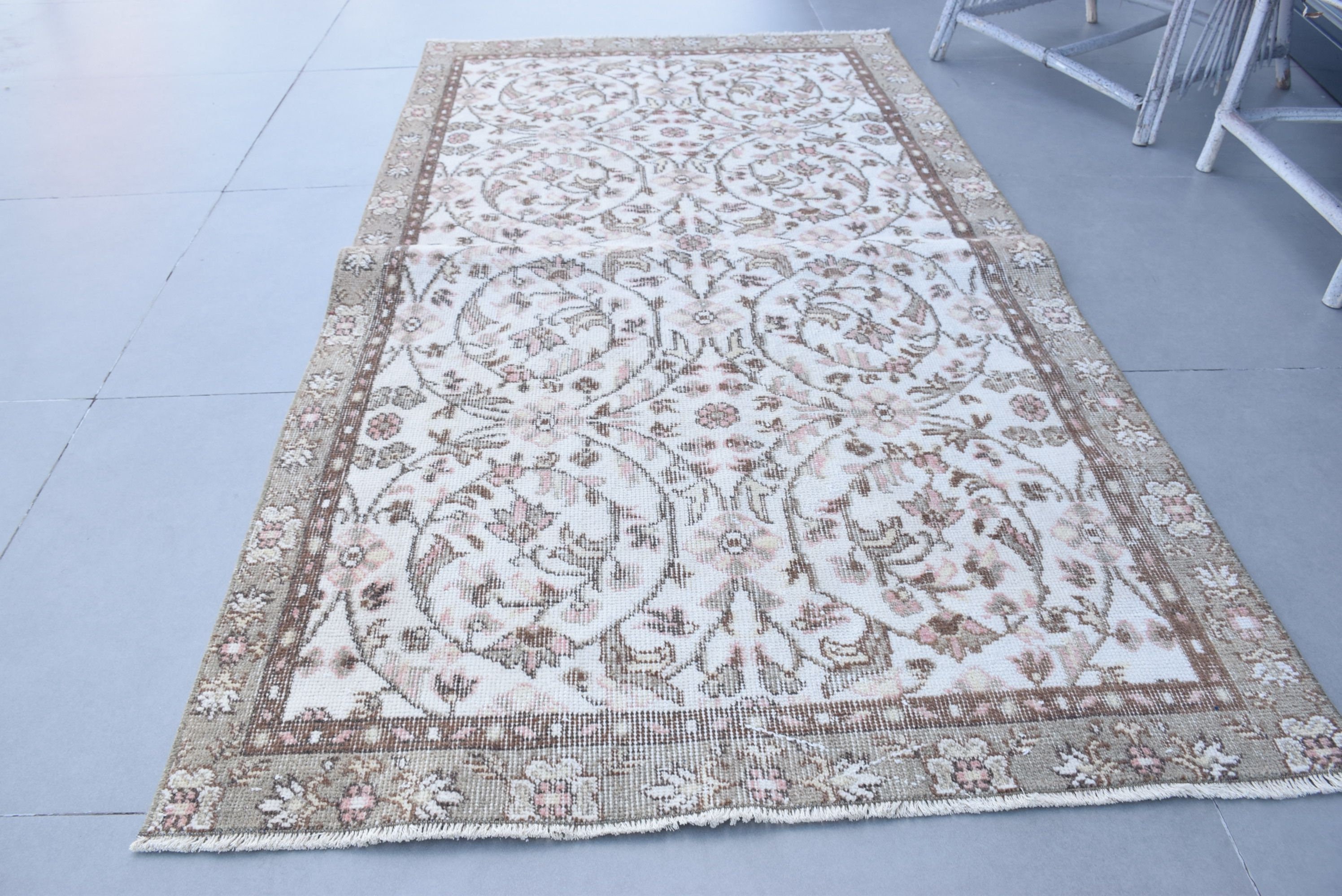 Giriş Halıları, Türk Halısı, Soluk Halılar, Mutfak Halıları, Yatak Odası Halısı, Kahverengi Ev Dekor Halısı, Oryantal Halılar, Vintage Halılar, 3,5x6,4 ft Vurgulu Halı