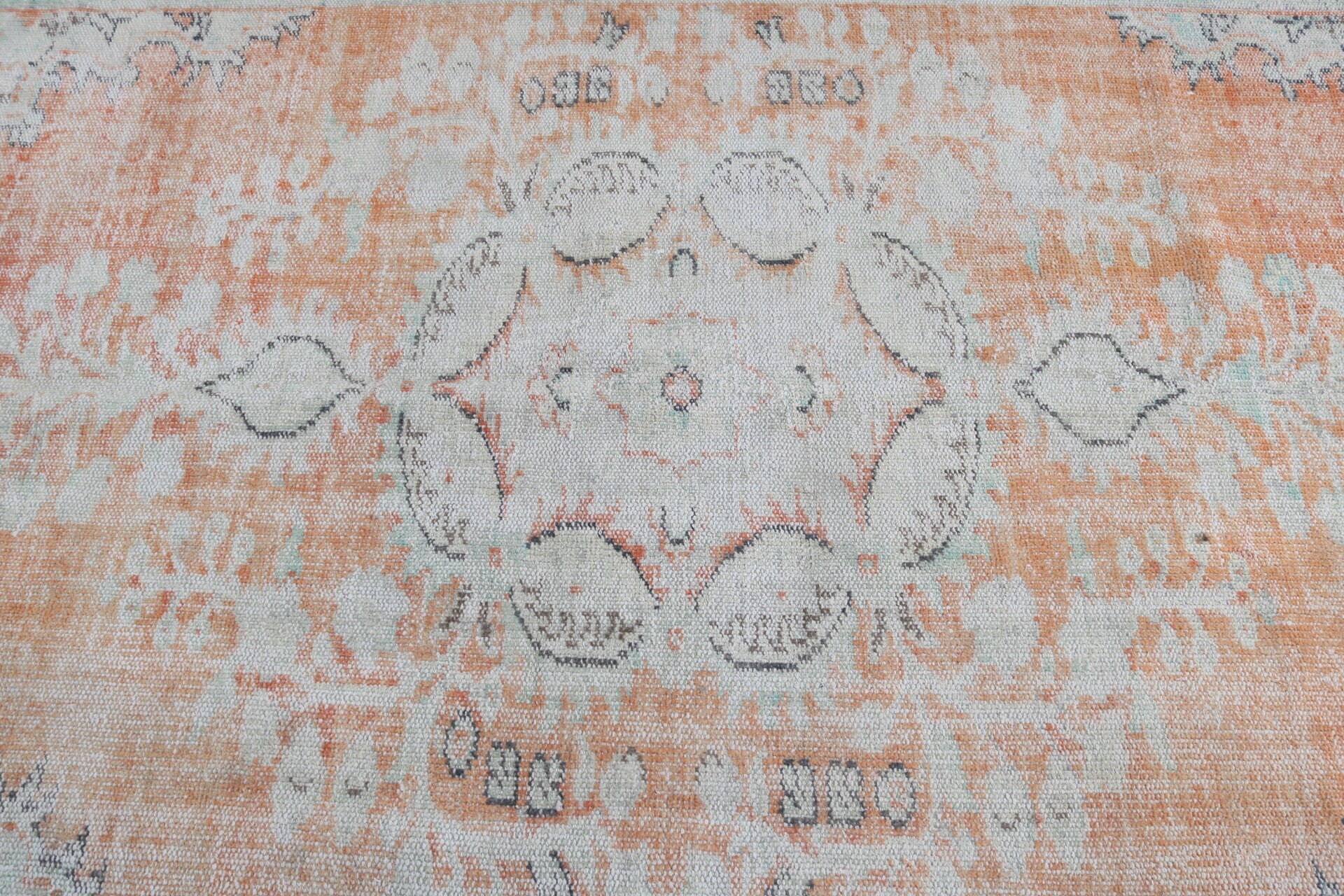 Turkish Rugs, Neutral Rug, Living Room Rugs, Orange Anatolian Rugs, Geometric Rug, 5.9x9.1 ft Large Rugs, Vintage Rug, Salon Rugs