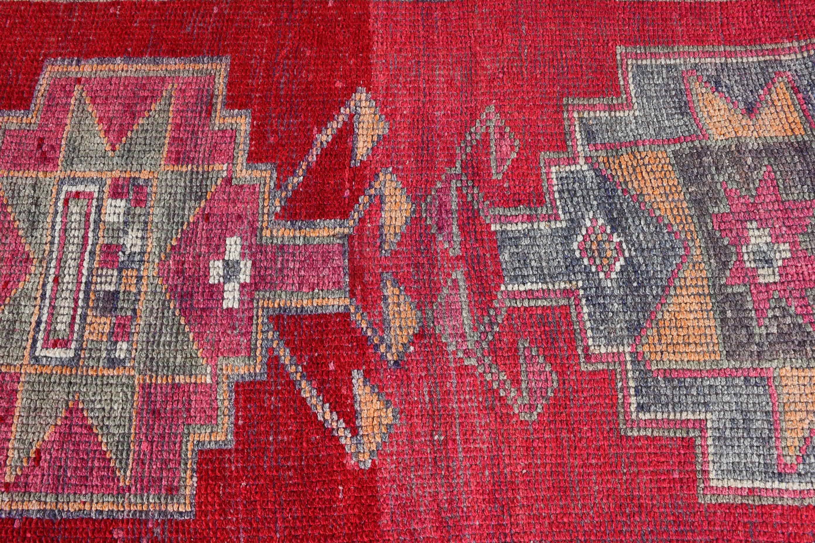 Floor Rug, 2.8x9.6 ft Runner Rug, Pink Kitchen Rugs, Long Runner Rug Rugs, Moroccan Rugs, Rugs for Corridor, Vintage Rug, Turkish Rugs
