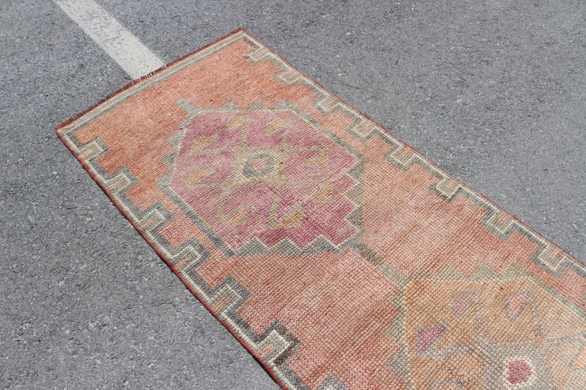 Aesthetic Rug, Turkish Rug, 2.8x10.4 ft Runner Rug, Corridor Rugs, Moroccan Rugs, Vintage Rug, Beige Oushak Rug, Oushak Rug, Hallway Rugs