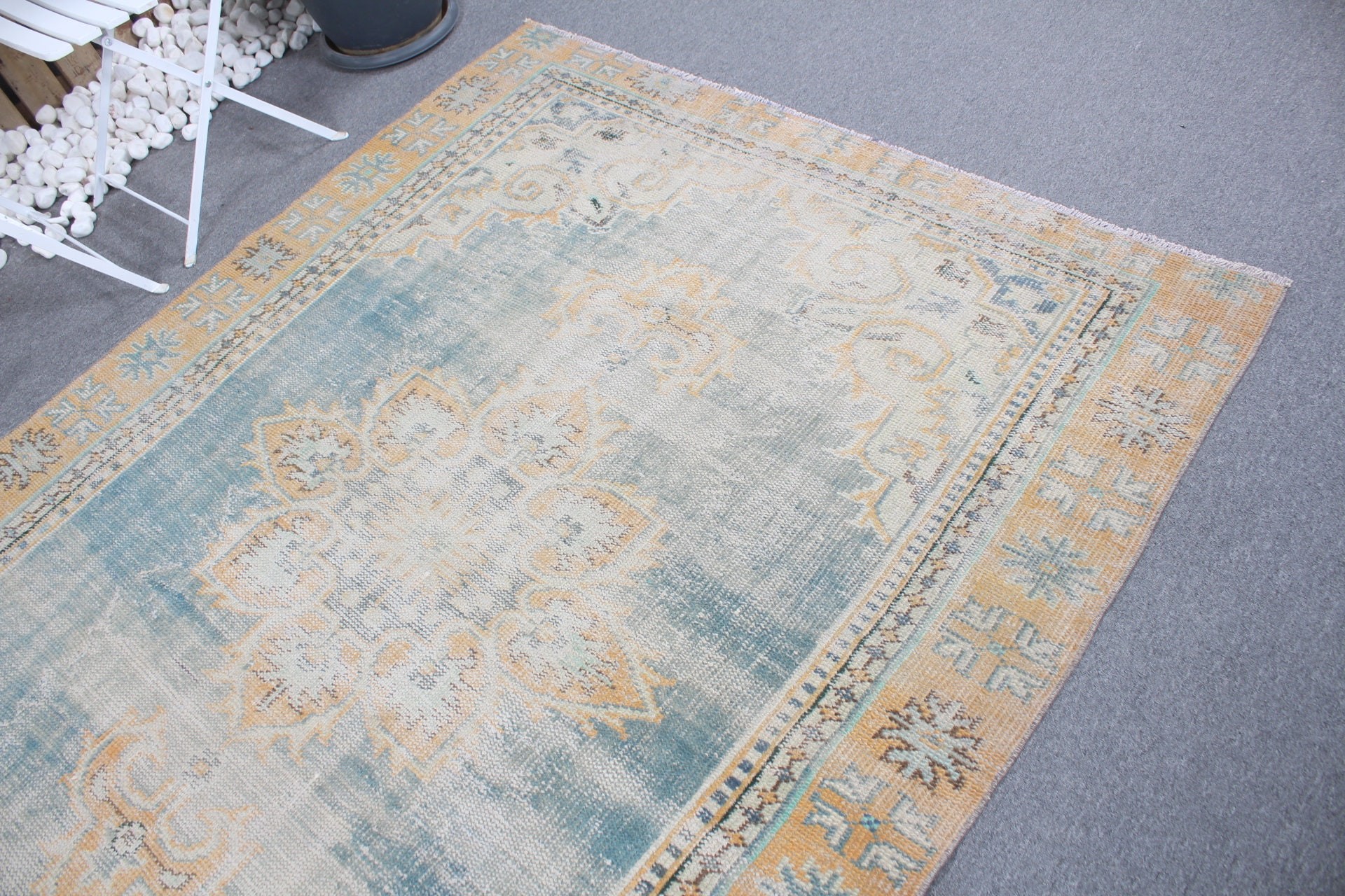 Green Floor Rug, Bedroom Rug, Anatolian Rugs, Turkish Rugs, 5.4x7.5 ft Large Rugs, Antique Rugs, Rugs for Salon, Vintage Rug, Salon Rug