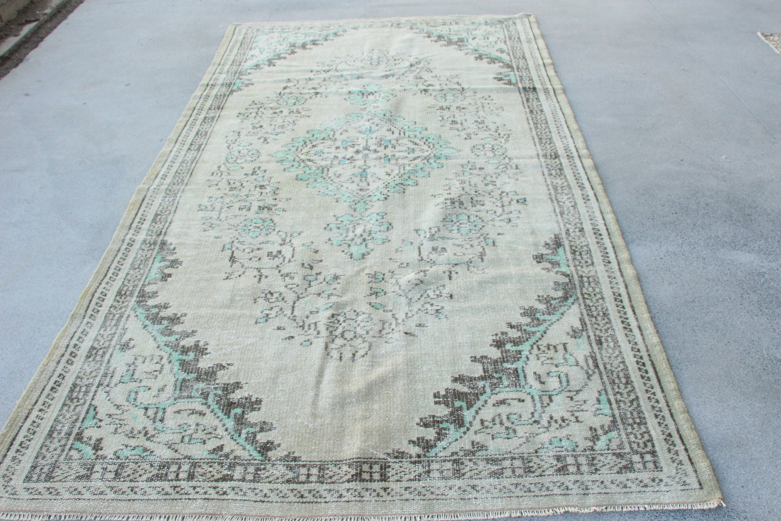 Salon Halıları, Bej 5.7x9.7 ft Büyük Halı, Boho Halıları, Vintage Halı, Yemek Odası Halıları, Mutfak Halısı, Türk Halıları