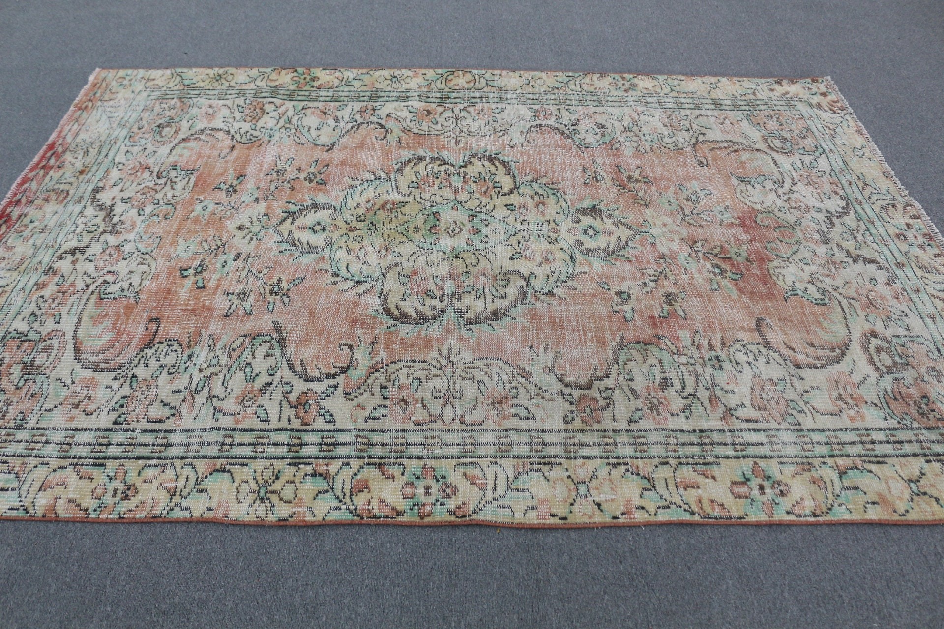 Salon Halıları, Türk Halıları, Yün Halı, Vintage Halı, Yemek Odası Halıları, Yatak Odası Halıları, Mutfak Halısı, Kırmızı 5.6x8.2 ft Büyük Halı