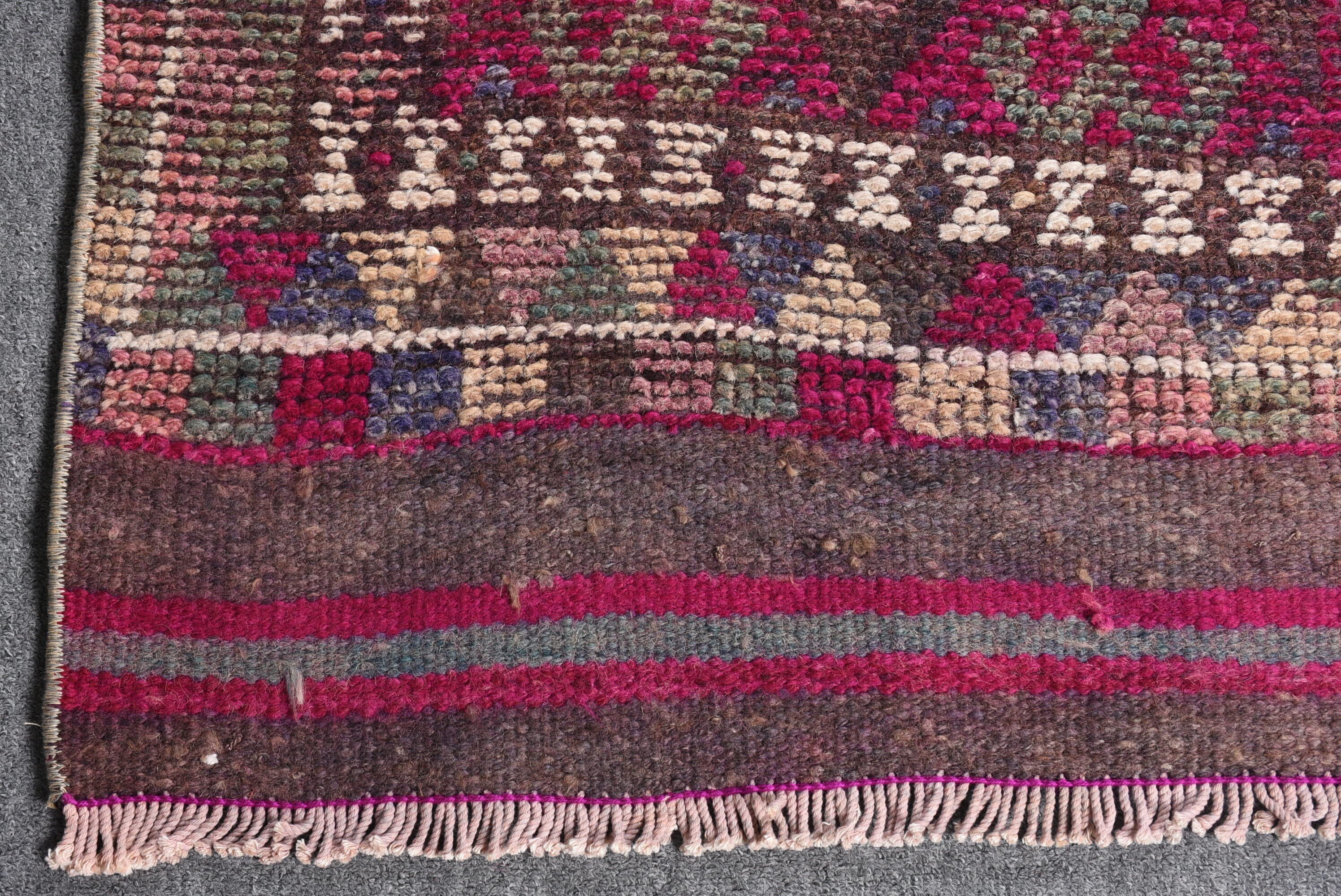 Purple Bedroom Rugs, Rugs for Kitchen, Stair Rug, Cool Rugs, 2.6x11.7 ft Runner Rugs, Antique Rug, Vintage Rugs, Turkish Rug, Corridor Rug