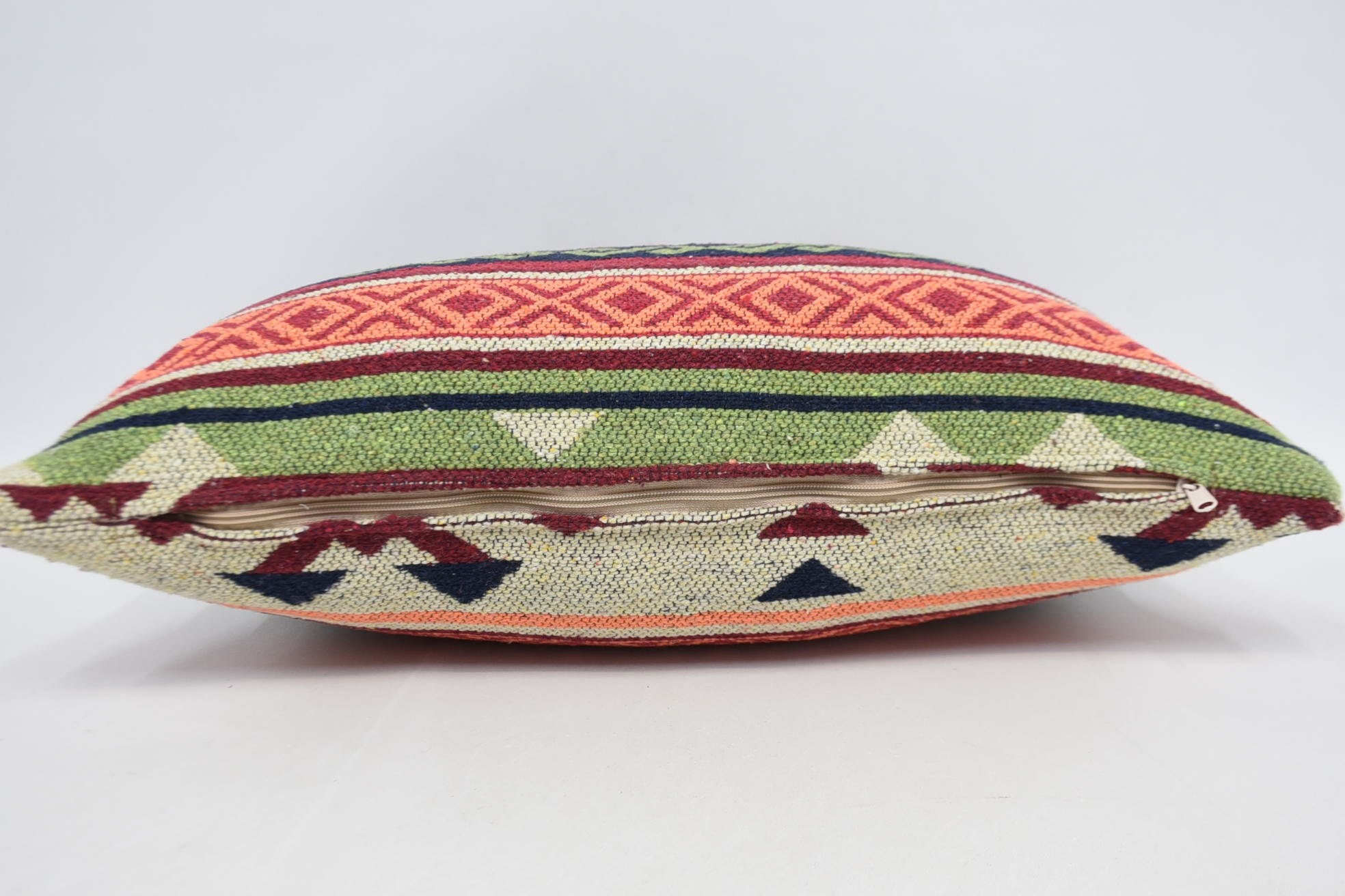 16"x24" Red Cushion Cover, Throw Kilim Pillow, Kilim Cushion Sham, Vintage Kilim Pillow, Office Chair Pillow Cover