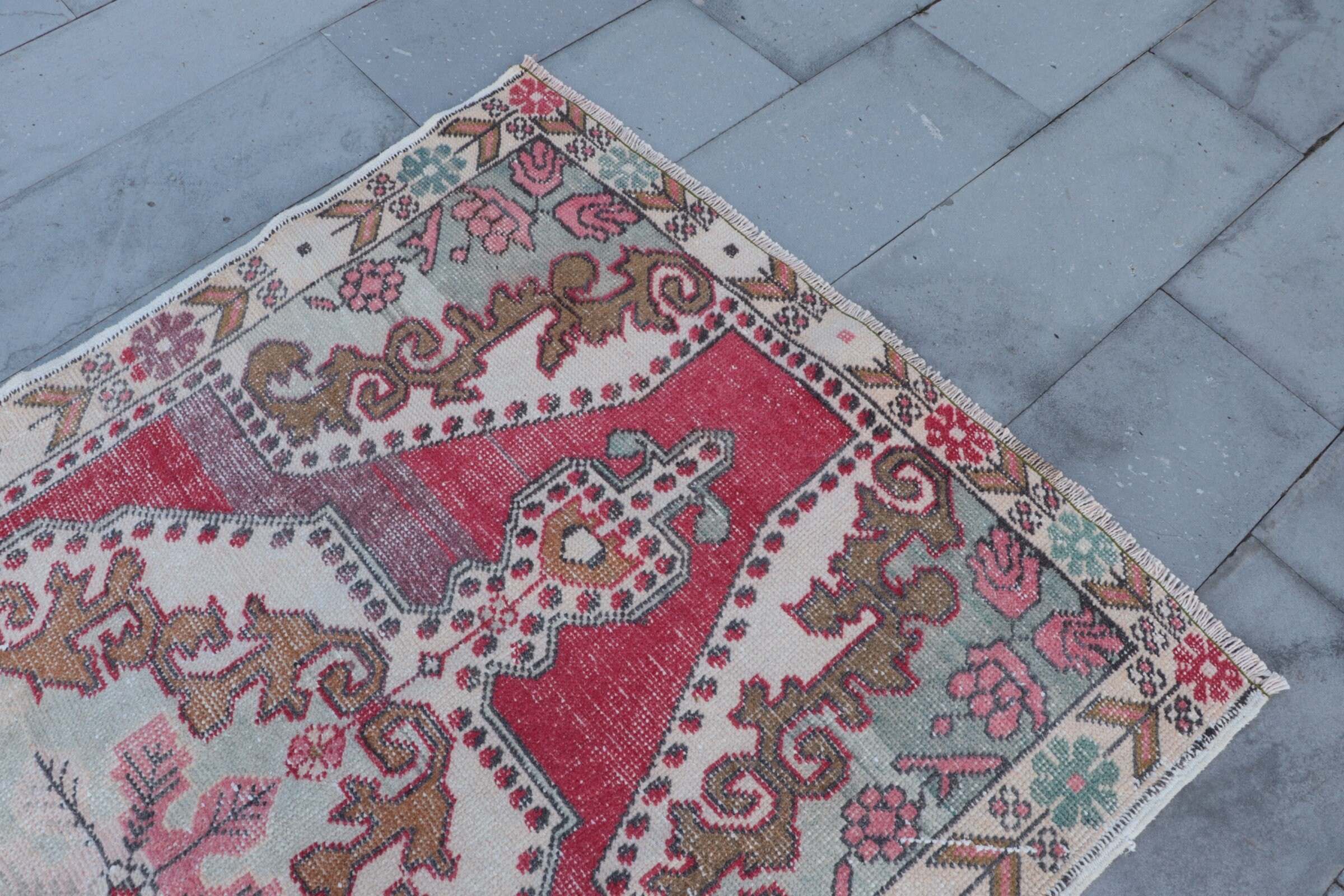 Moroccan Rug, 4.4x6.9 ft Area Rugs, Decorative Rug, Turkish Rug, Vintage Rug, Bedroom Rug, Red Oriental Rugs, Kitchen Rug, Home Decor Rug