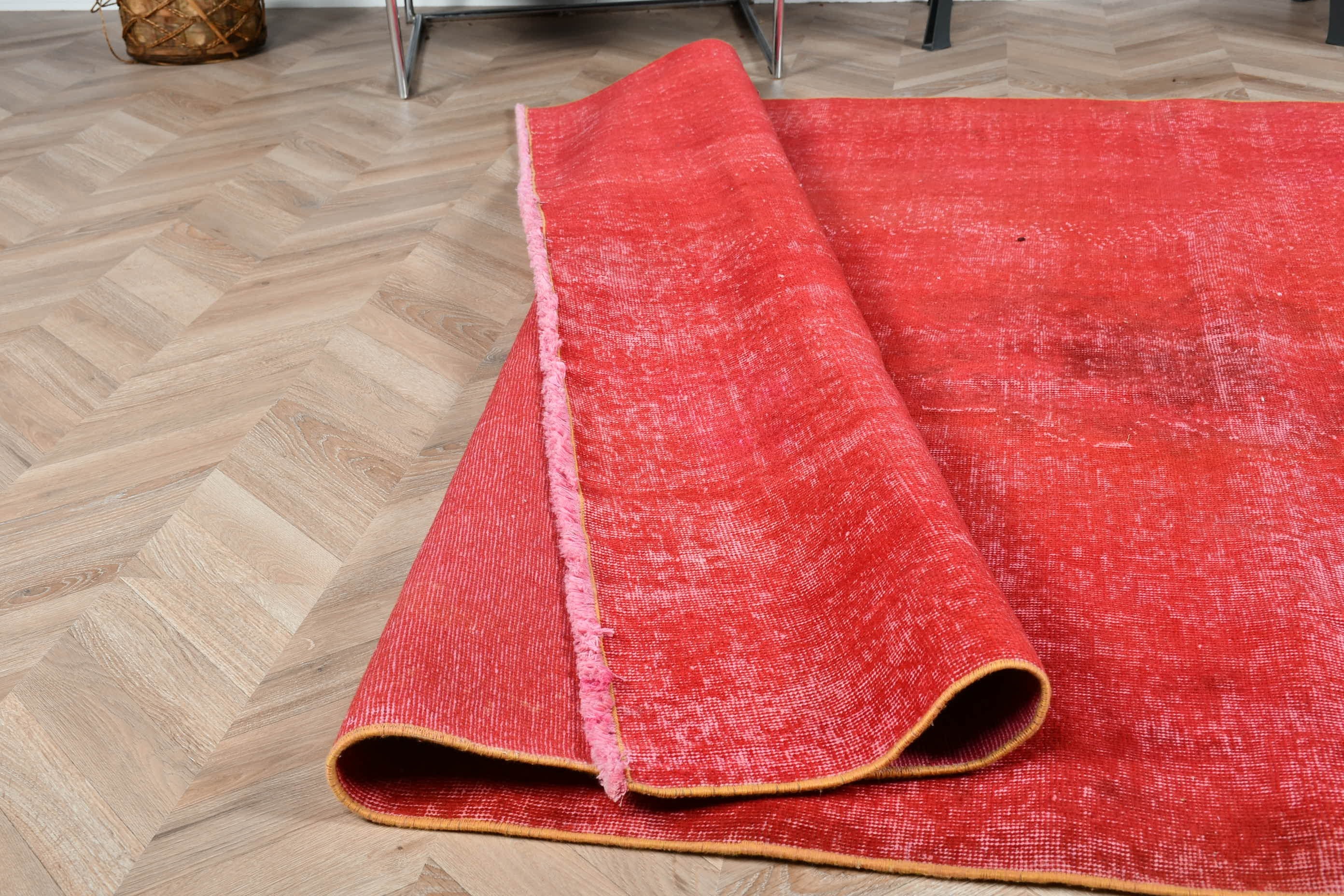Bedroom Rug, Red Anatolian Rug, 6.6x9.4 ft Large Rug, Rugs for Bedroom, Floor Rug, Salon Rug, Turkish Rugs, Vintage Rug, Antique Rugs