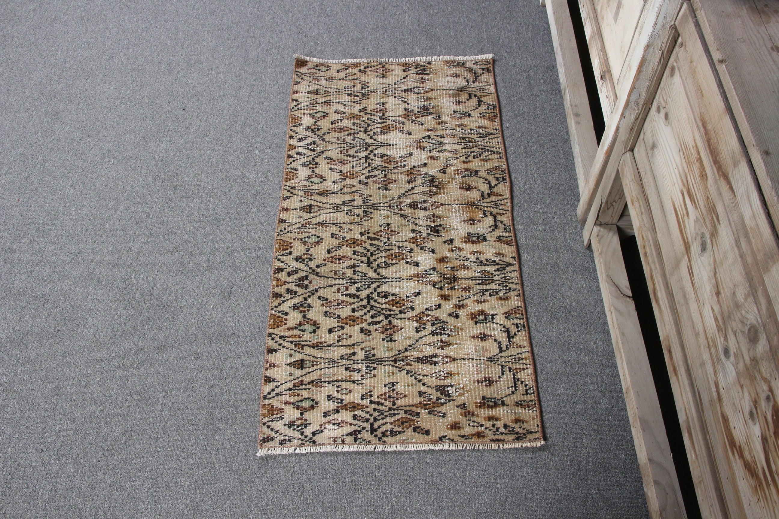 Brown Luxury Rug, Kitchen Rug, Turkish Rugs, 1.6x3.2 ft Small Rug, Nursery Rugs, Moroccan Rugs, Organic Rugs, Neutral Rugs, Vintage Rugs