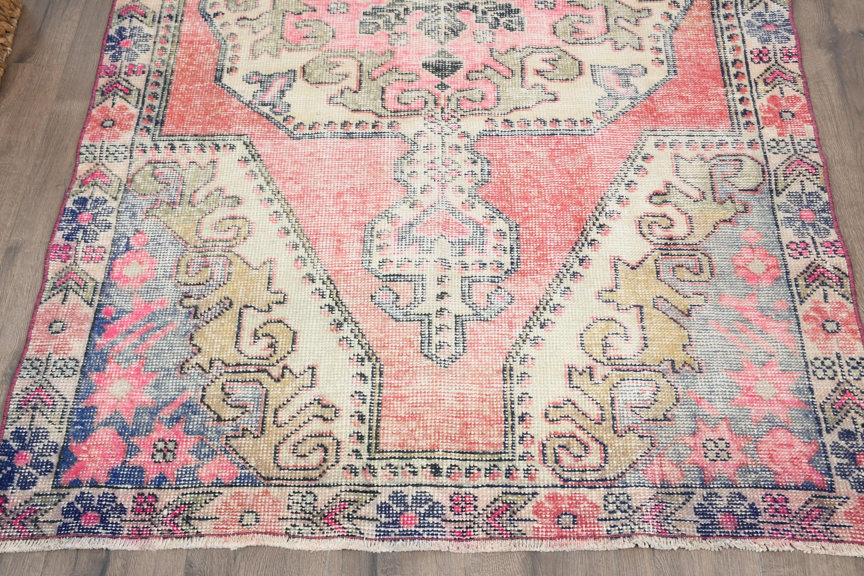 Turkish Rug, Indoor Rug, Living Room Rugs, Rugs for Nursery, Floor Rug, 4.2x7.1 ft Area Rugs, Vintage Rugs, Cool Rug, Pink Home Decor Rugs