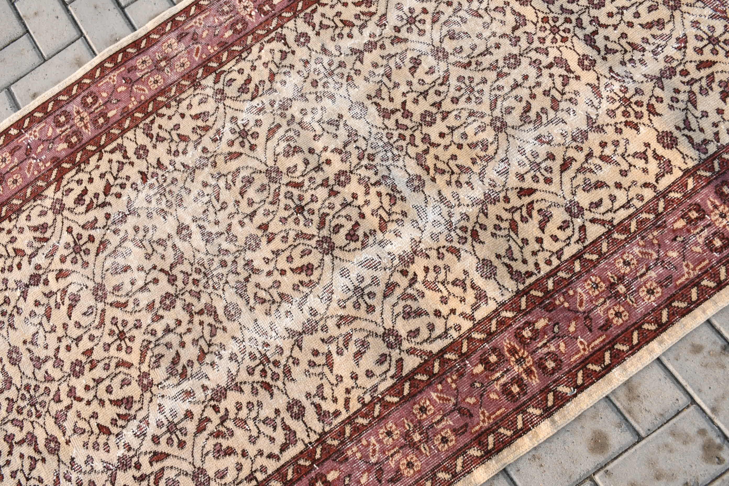 Vintage Rugs, Kitchen Rug, 3.8x6.4 ft Area Rug, Aesthetic Rug, Bedroom Rugs, Floor Rug, Moroccan Rugs, Turkish Rug, Beige Home Decor Rug