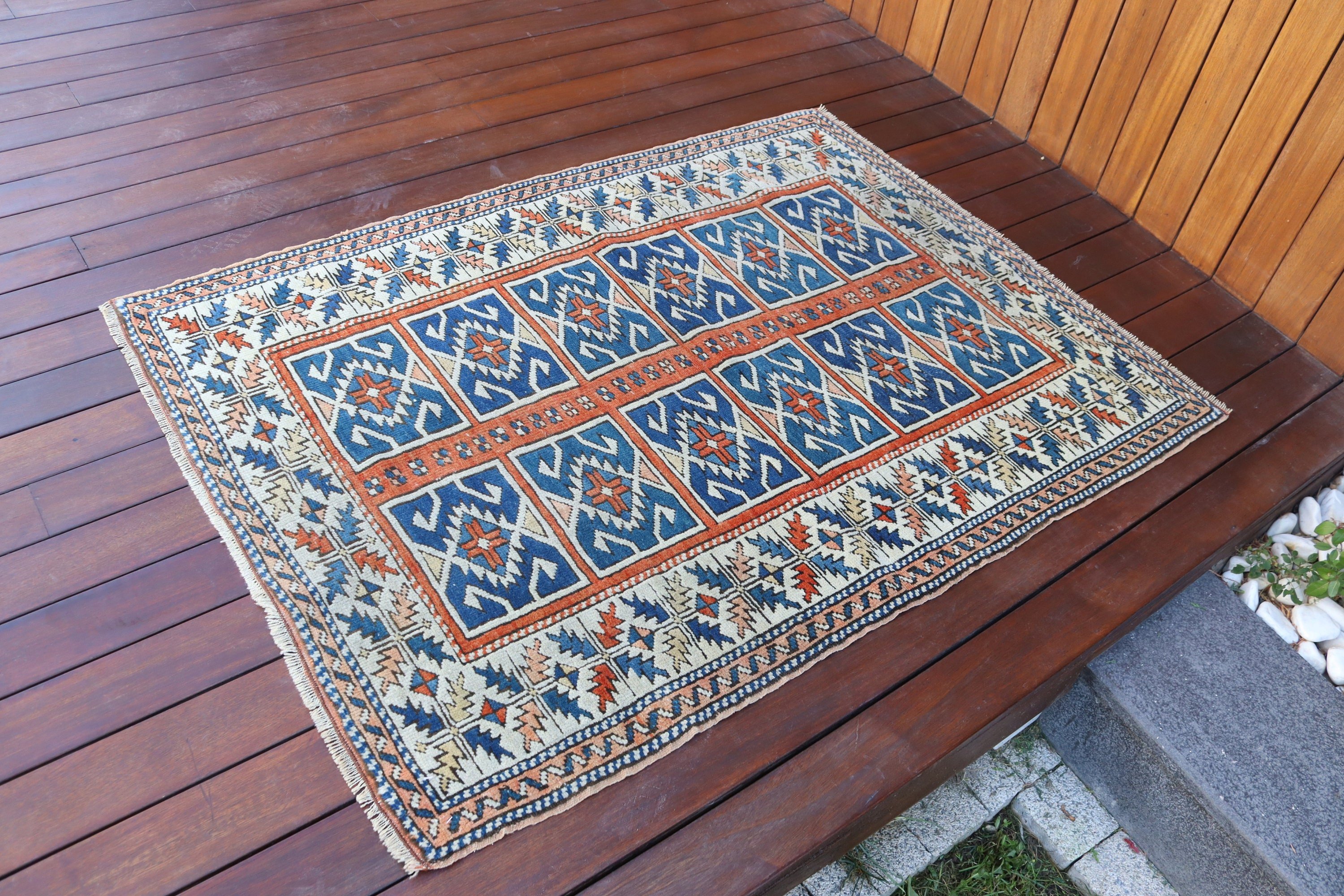 Vintage Rugs, Floor Rug, Boho Rugs, 3.2x4.3 ft Small Rugs, Orange Kitchen Rug, Turkish Rugs, Wall Hanging Rugs, Small Boho Rug, Oushak Rugs