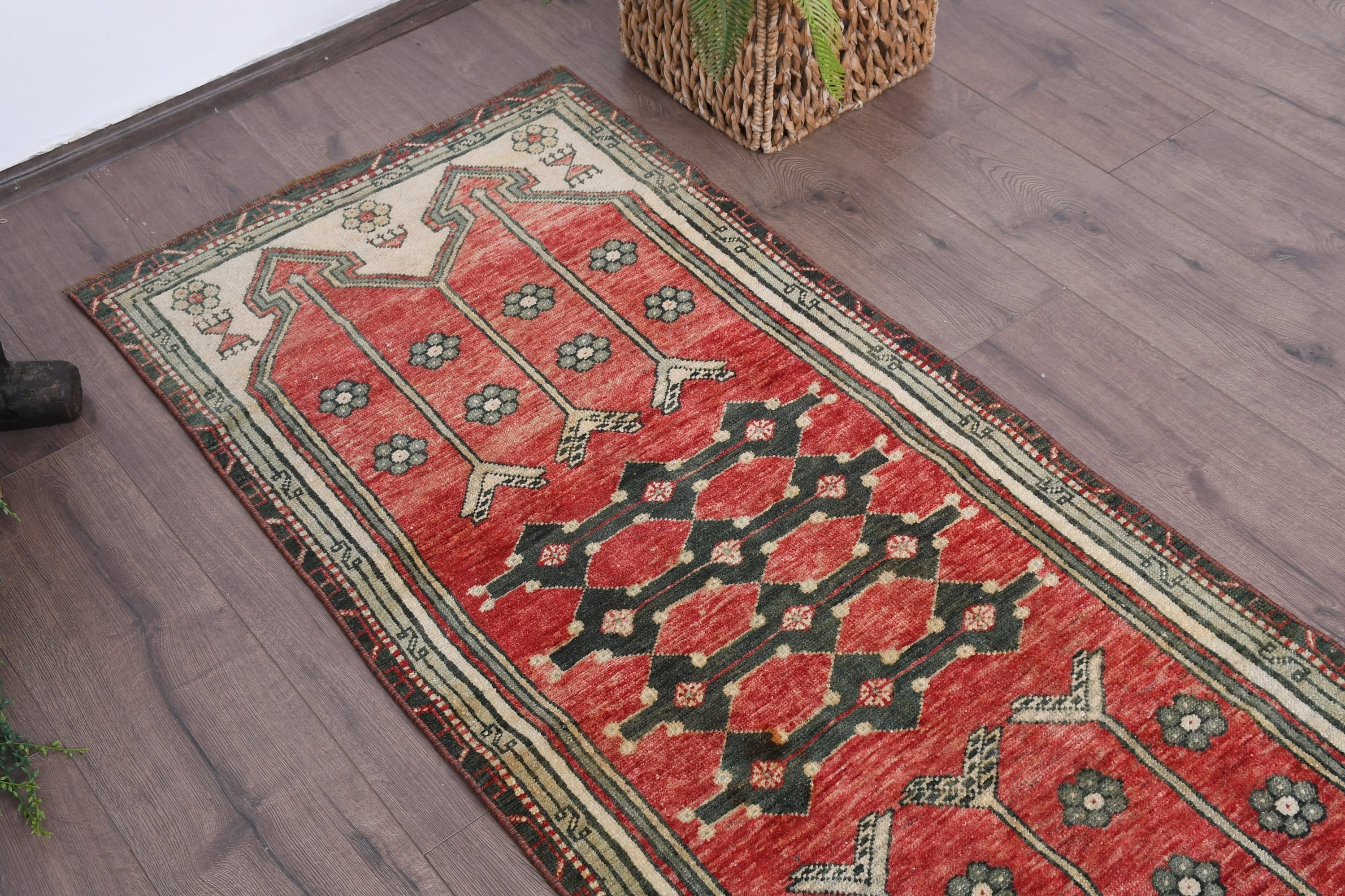 Red Antique Rug, Moroccan Rugs, Vintage Rug, Car Mat Rugs, 2.3x5.3 ft Small Rug, Turkish Rug, Entryway Rug Rugs, Kitchen Rug