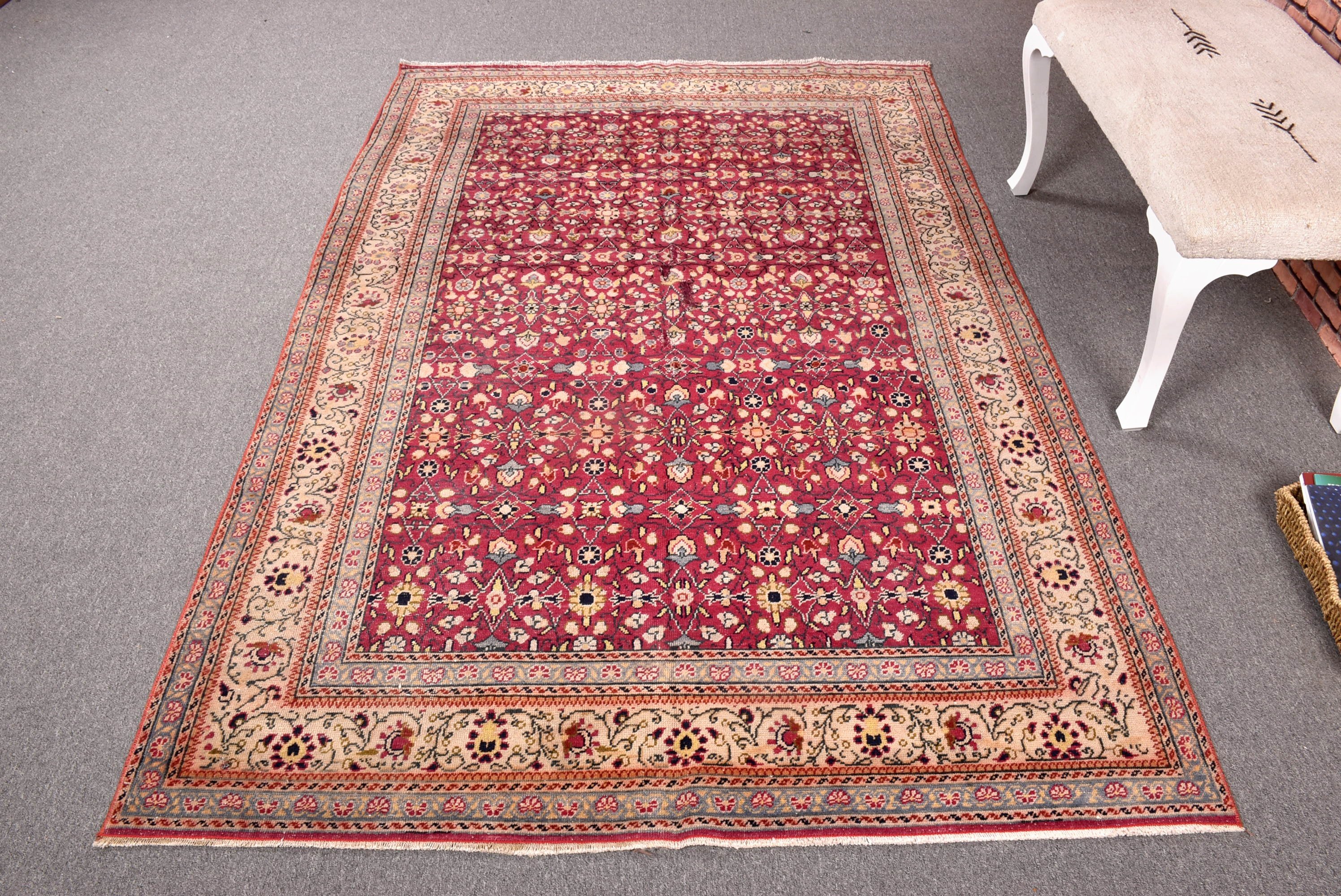 Boho Halı, Mor Açıklama Halısı, Vintage Halı, Türk Halıları, Yatak Odası Halısı, Vintage Alan Kilimi, 5x7,5 ft Alan Halıları, Dekoratif Halılar