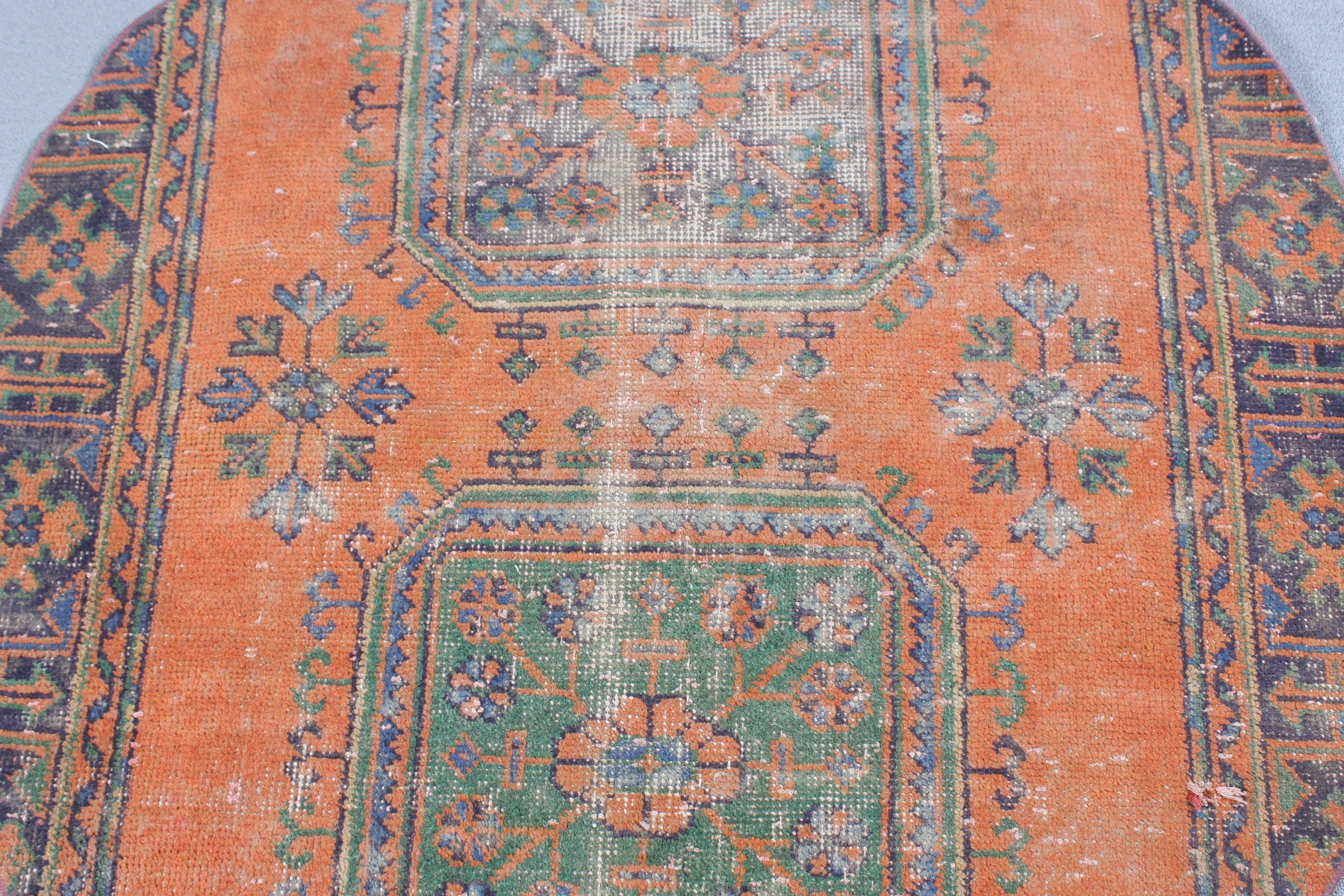 Orange Home Decor Rugs, Vintage Rug, Turkish Rugs, Vintage Decor Rugs, Decorative Rug, Kitchen Rugs, 4.2x4.3 ft Accent Rugs