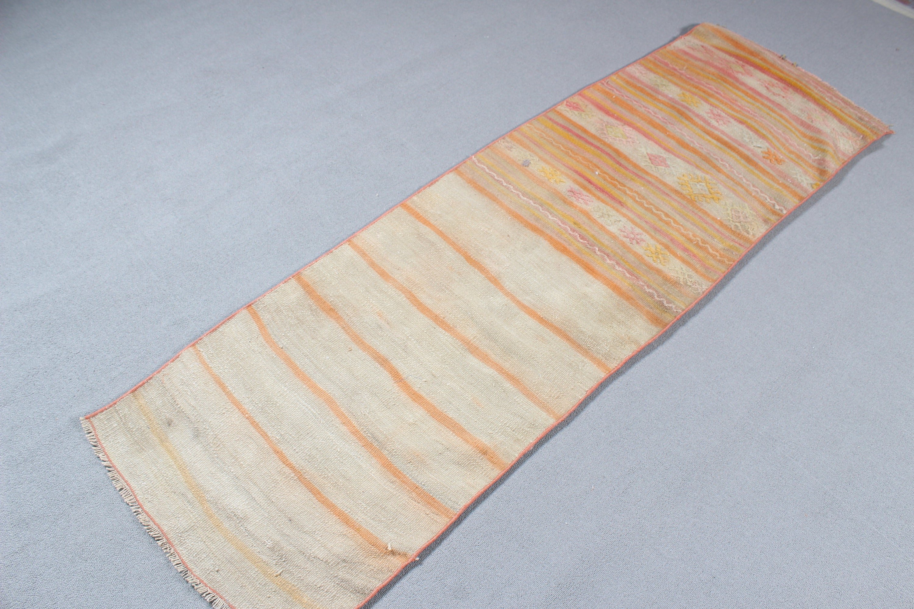 Cool Rugs, Beni Ourain Runner Rugs, Turkish Rugs, 2x6.8 ft Runner Rugs, Beige Flatweave Rugs, Vintage Rugs, Long Runner Rugs, Antique Rug