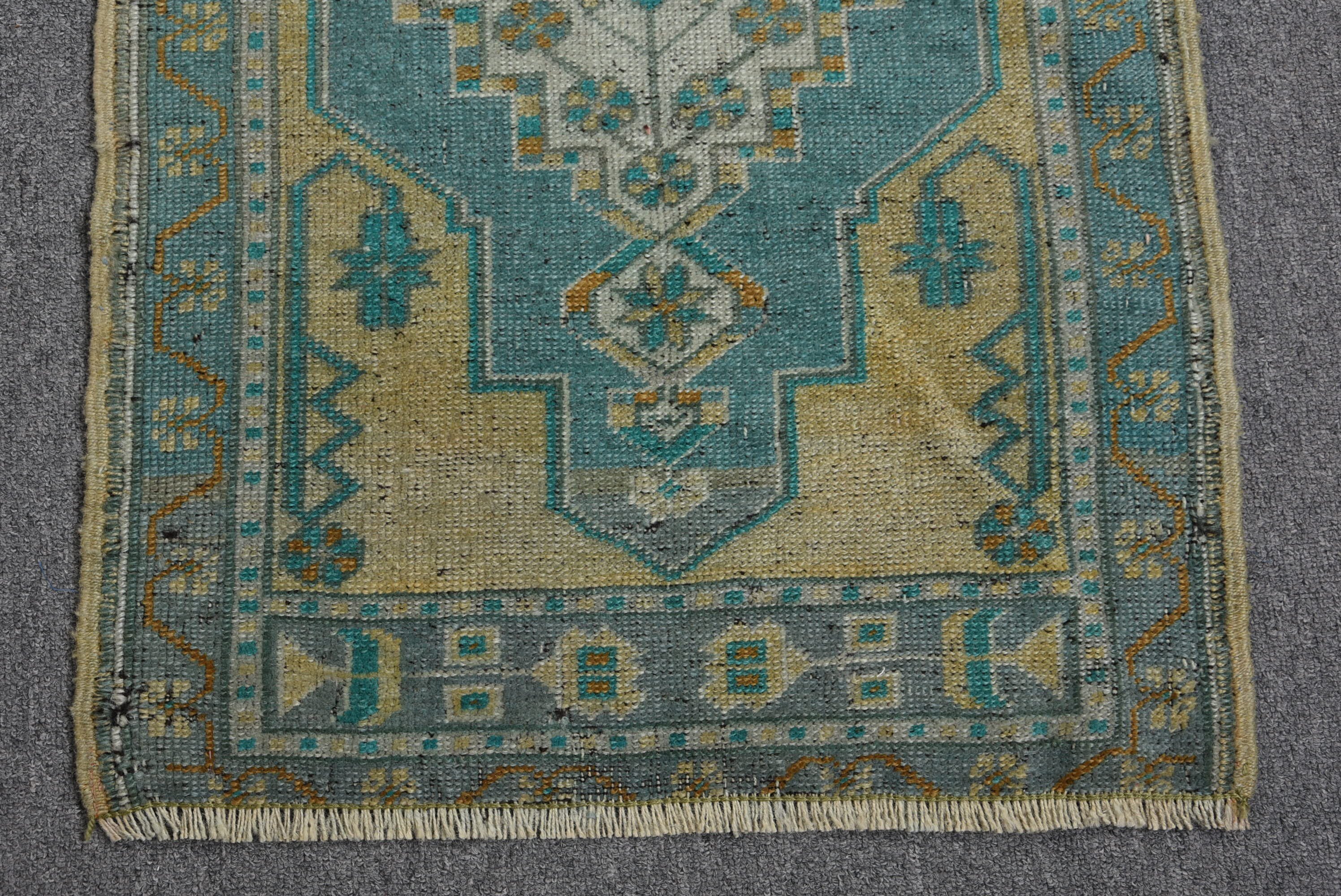1.7x3 ft Small Rug, Turkish Rugs, Oriental Rugs, Abstract Rug, Vintage Rugs, Floor Rug, Wall Hanging Rug, Door Mat Rug, Blue Moroccan Rugs