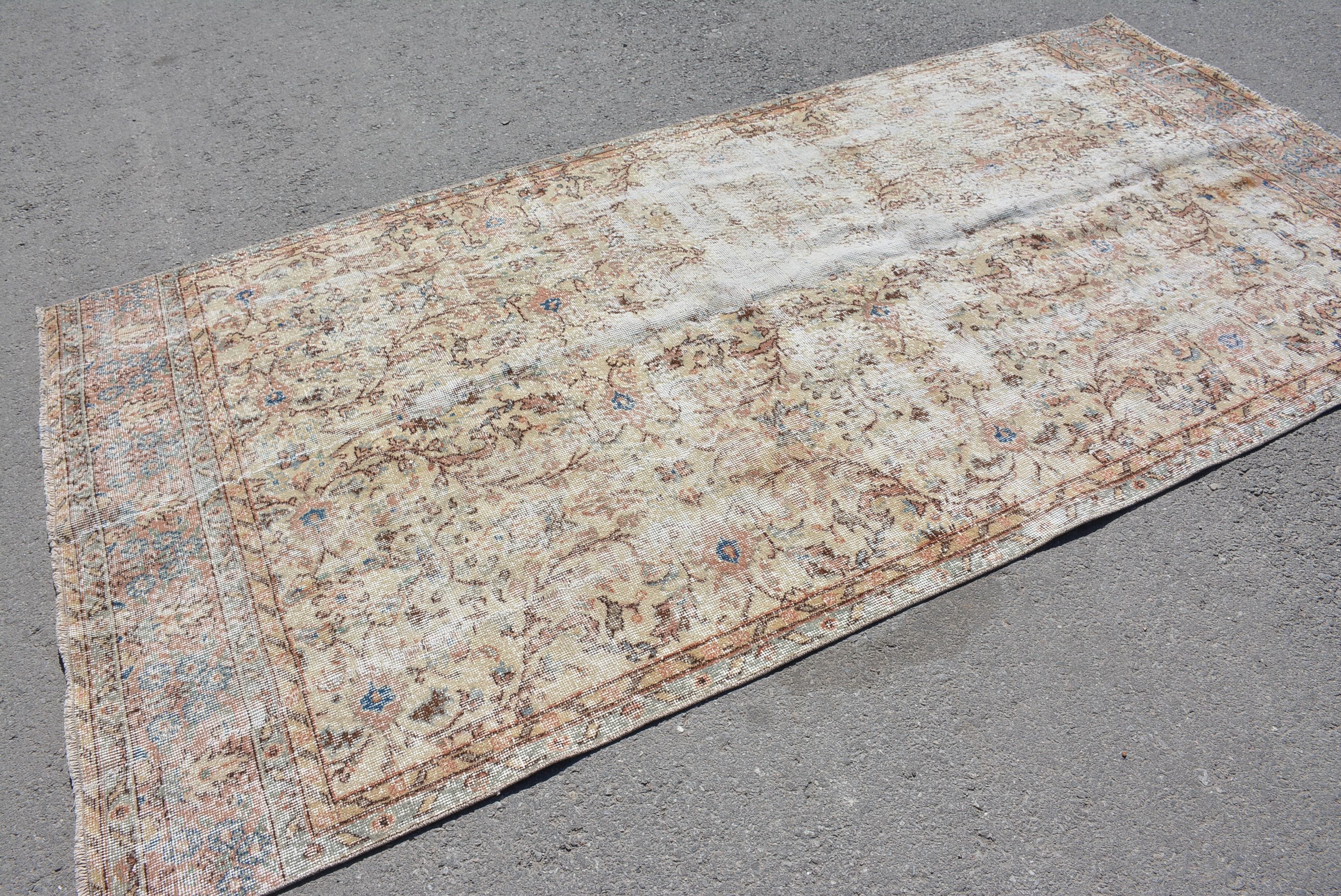 Living Room Rug, Pale Rug, Turkish Rug, Salon Rug, 5.1x10 ft Large Rug, Vintage Rug, Bedroom Rug, Rugs for Living Room, Oriental Rug
