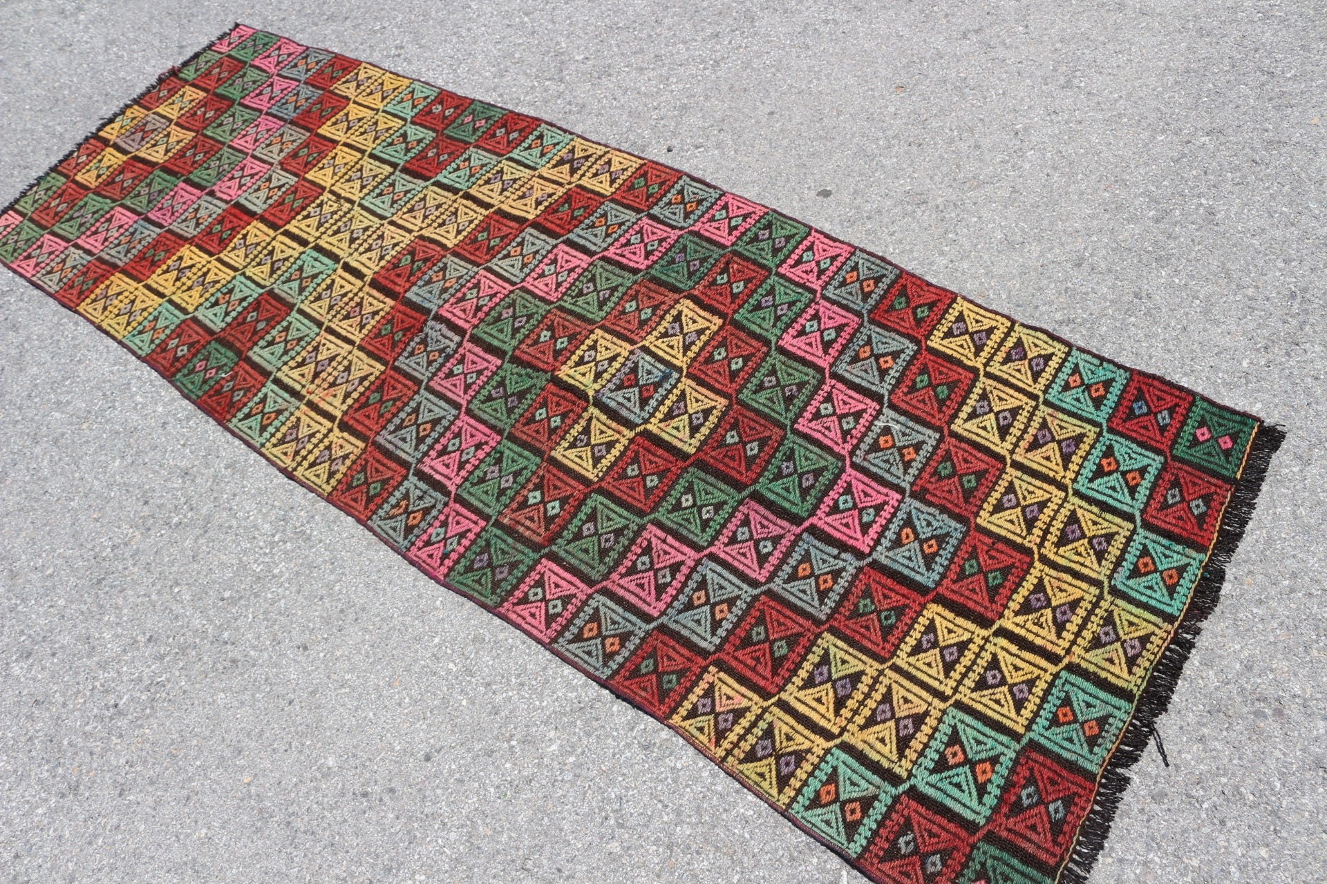 79x237 cm Yolluk Kilim, Nostaljik Kilim, Sarı Fas Kilim, Merdiven Kilim, Yolluk Kilim, Koridor Kilim, Mutfak Kilim, Uşak Kilim