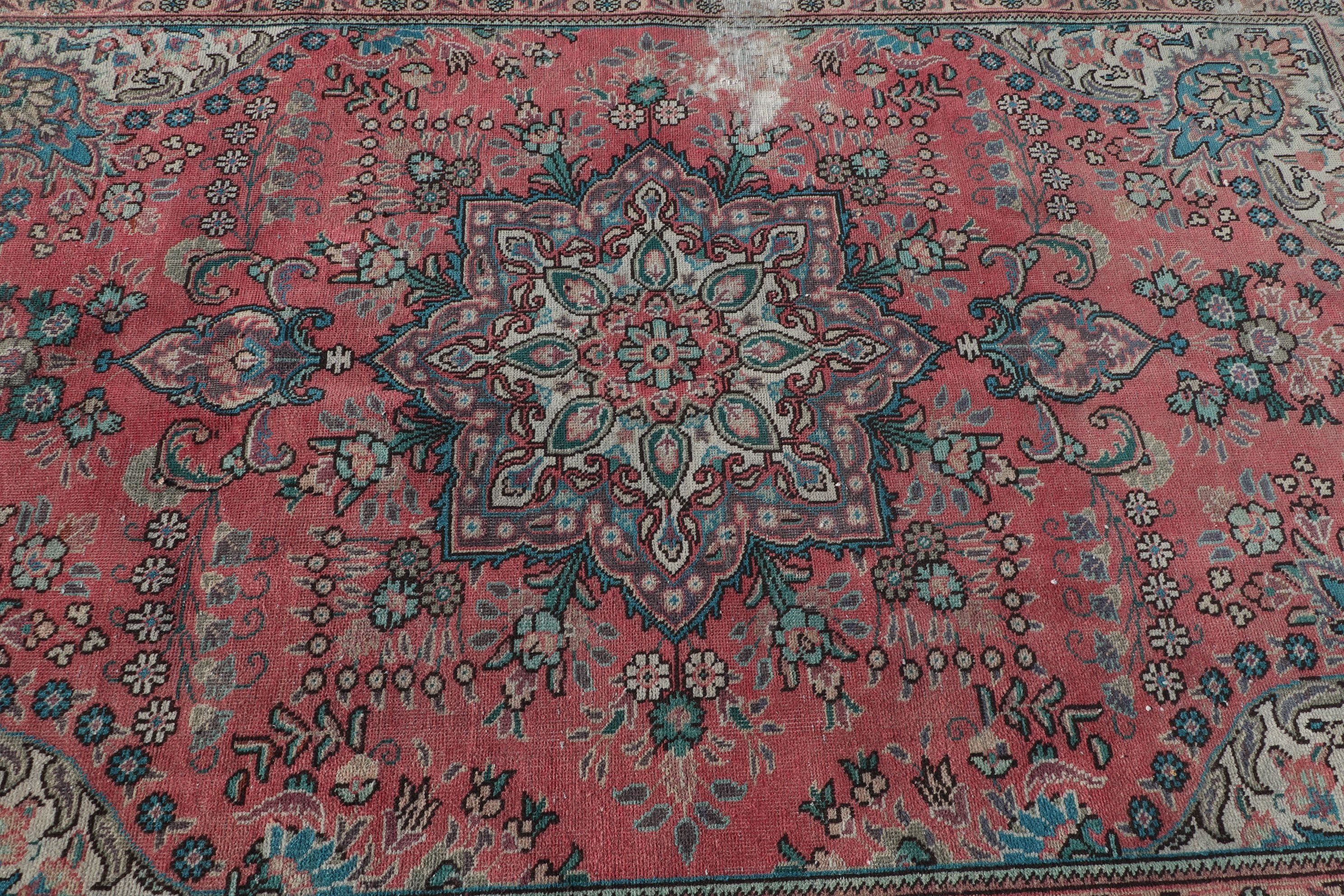 Vintage Halılar, Türk Halıları, Yatak Odası Halısı, Oturma Odası Halıları, 6.6x9.4 ft Büyük Halı, Yemek Odası Halısı, Pembe Havalı Halı, Sevimli Halı