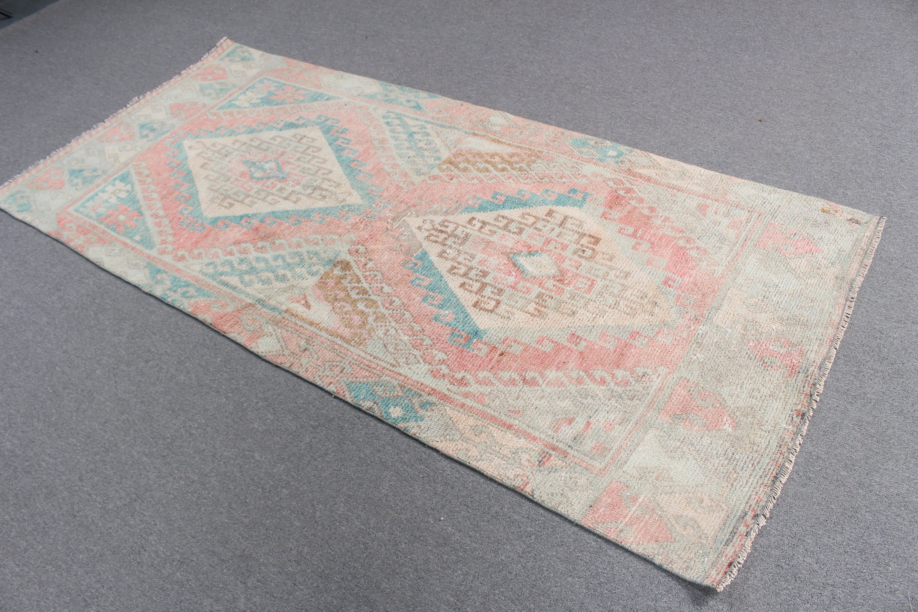 Indoor Rug, Oushak Area Rugs, Luxury Rugs, 3.5x7.5 ft Area Rug, Turkish Rug, Vintage Rugs, Rugs for Floor, Antique Rugs, Green Cool Rug