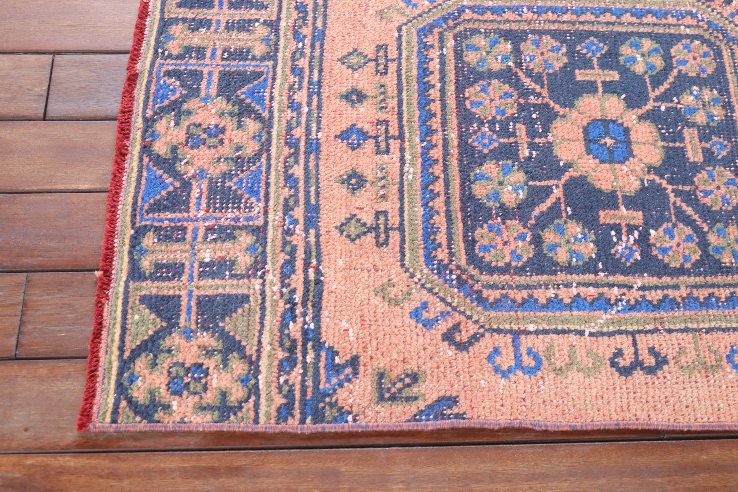 Geometric Rug, Blue Antique Rugs, 2.1x10.6 ft Runner Rug, Vintage Rug, Beni Ourain Runner Rug, Turkey Rug, Home Decor Rug, Turkish Rugs