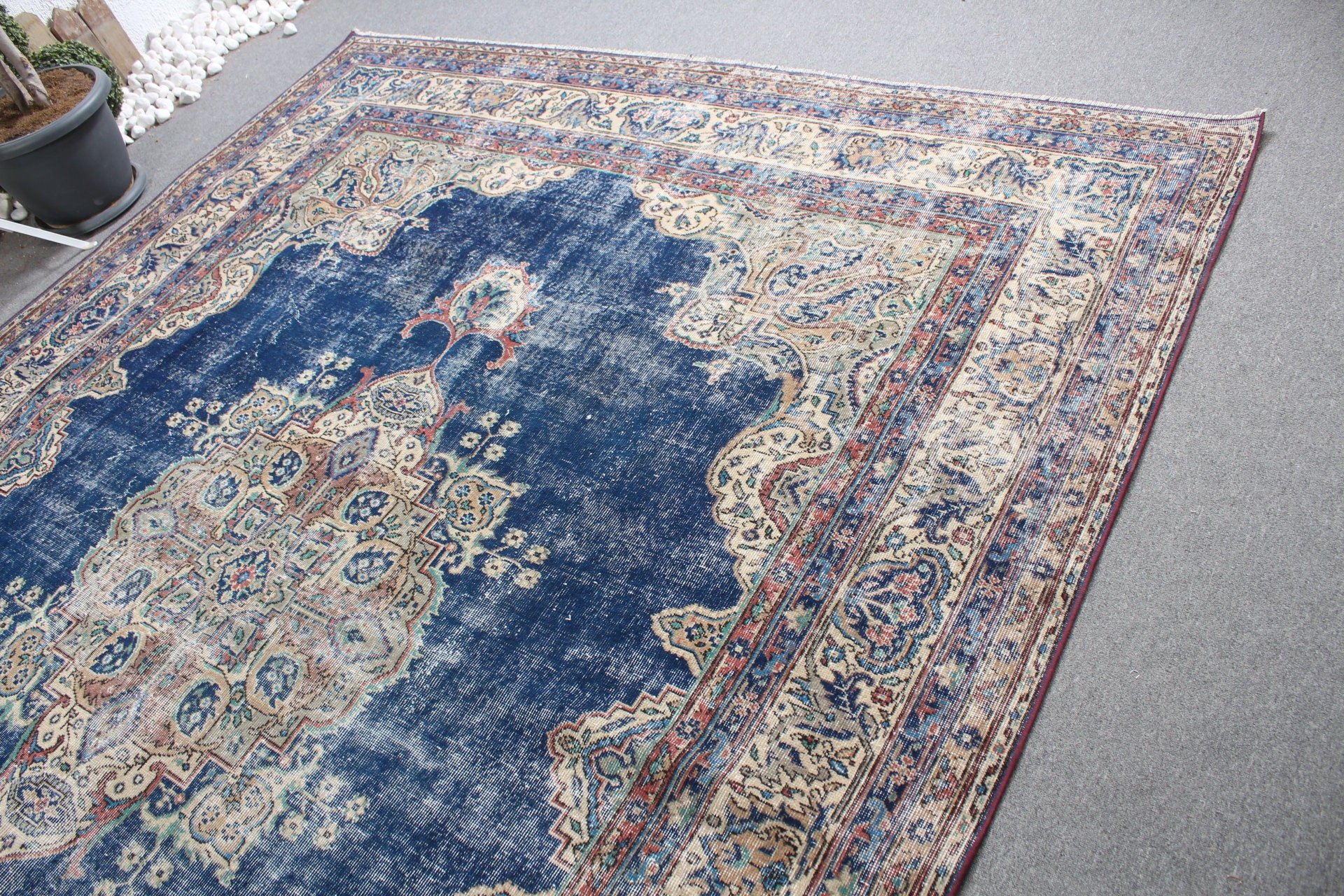 Turkish Rug, Cool Rug, Vintage Rug, Moroccan Rug, Dorm Rug, 7.8x10.7 ft Oversize Rugs, Dining Room Rugs, Blue Moroccan Rugs, Salon Rug