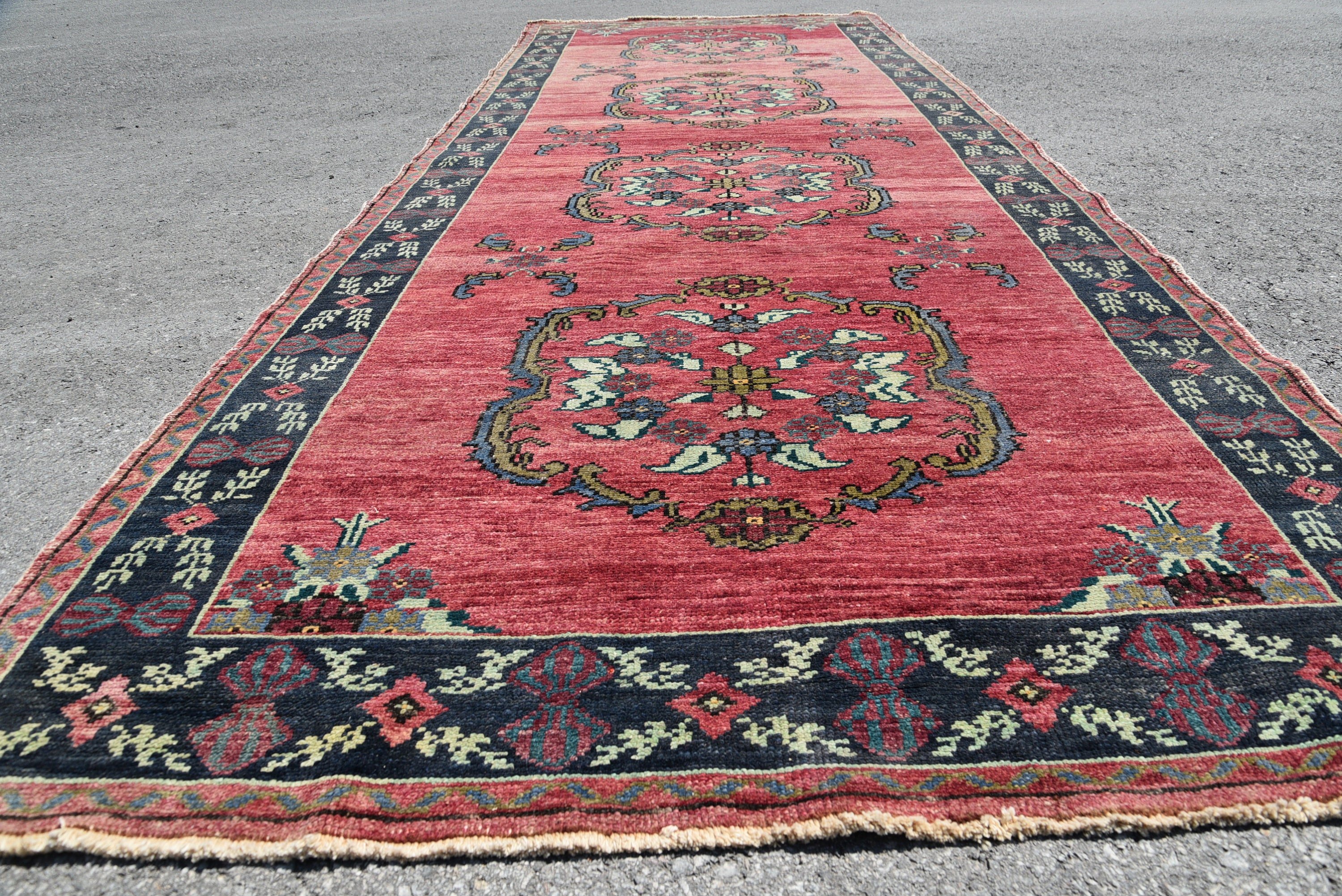 Mutfak Halısı, 4.7x12.2 ft Yolluk Halısı, Koridor Halısı, Merdiven Halısı, Koridor Halıları, Oushak Halıları, Türk Halıları, Vintage Dekor Halıları, Vintage Halılar