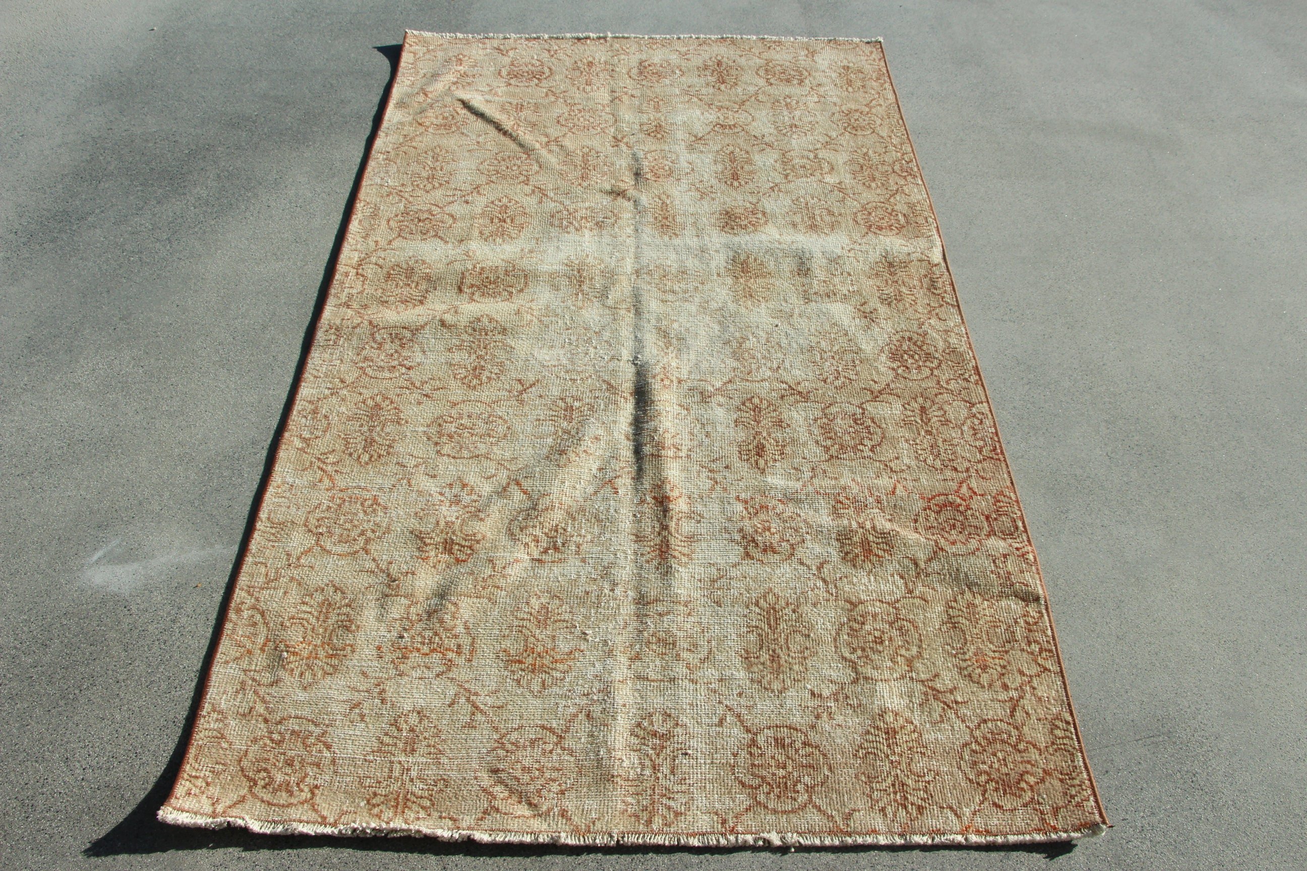 Floor Rugs, Vintage Rug, Brown Antique Rugs, Vintage Accent Rugs, Modern Rugs, 3.7x6.4 ft Accent Rugs, Entry Rug, Turkish Rug, Luxury Rugs