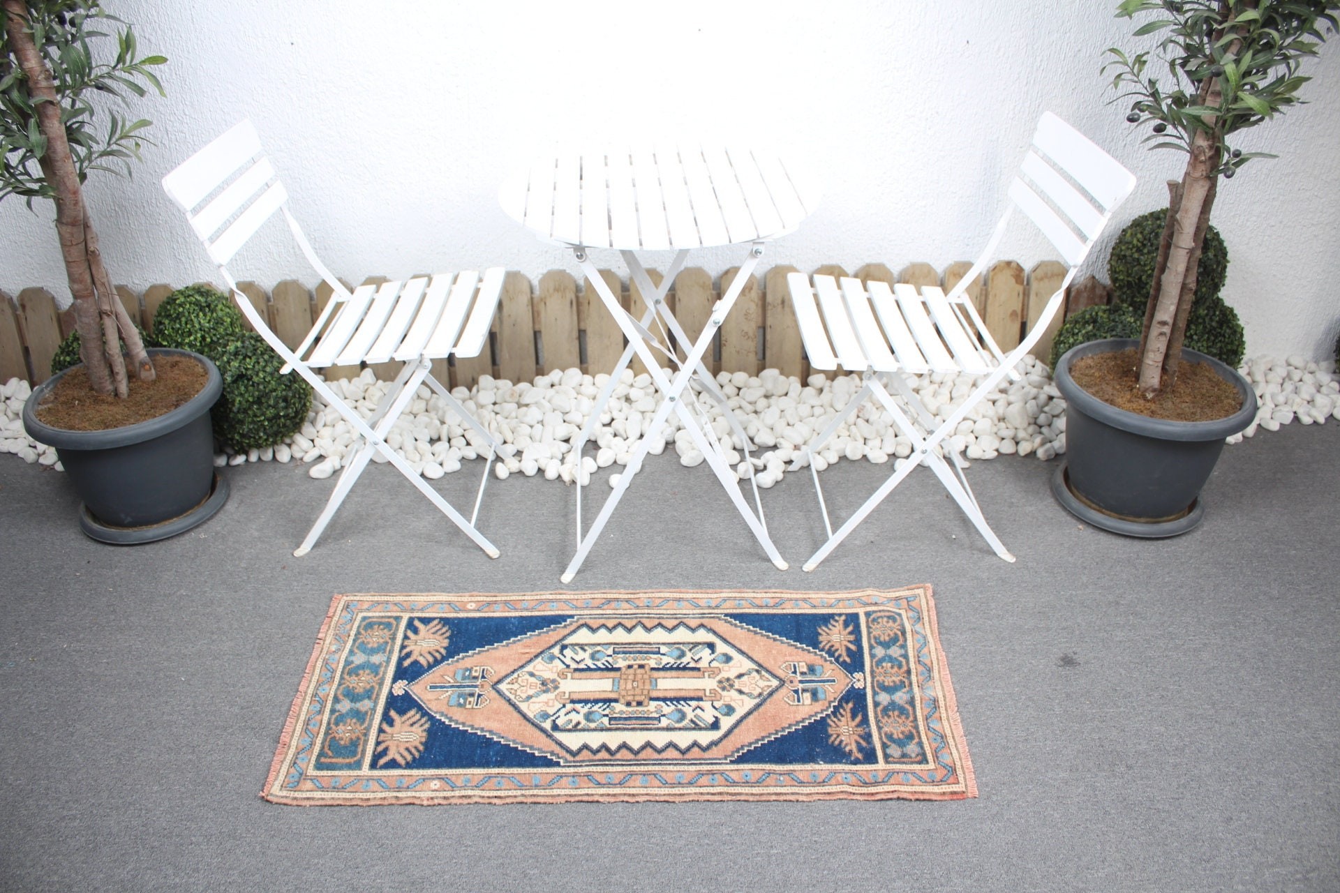 Giriş Halıları, Boho Halısı, Türk Halısı, Turuncu Ev Dekorasyonu Halısı, Vintage Halı, 1.7x3.8 ft Küçük Halı, Oushak Halısı, Ev Dekorasyonu Halıları, Banyo Halısı