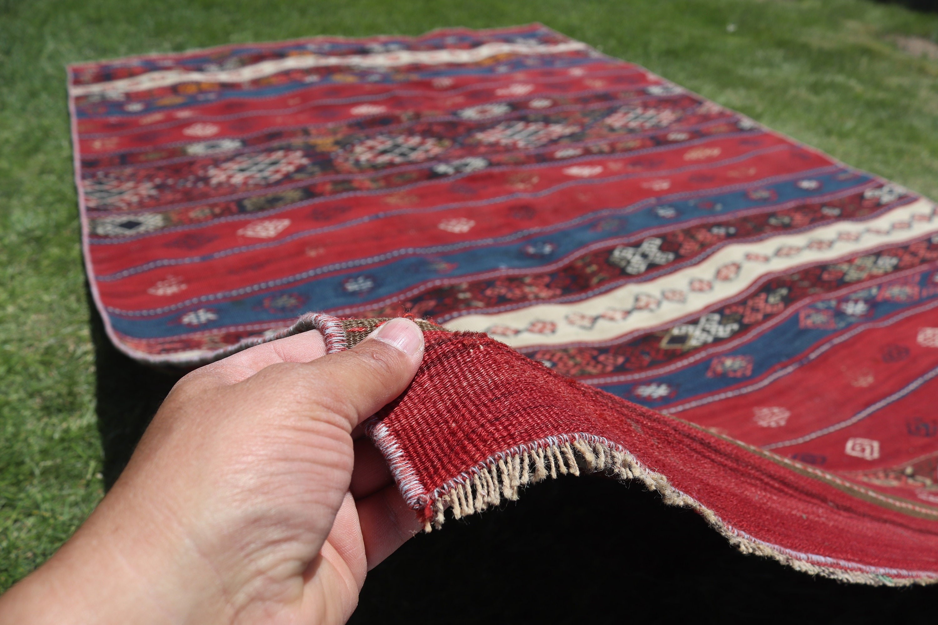 Oushak Bölge Halıları, Yer Halıları, Kırmızı Anadolu Halıları, Türk Halıları, Oryantal Halı, Vintage Halılar, Kilim, 4,9x7,2 ft Alan Halıları, Boho Halıları