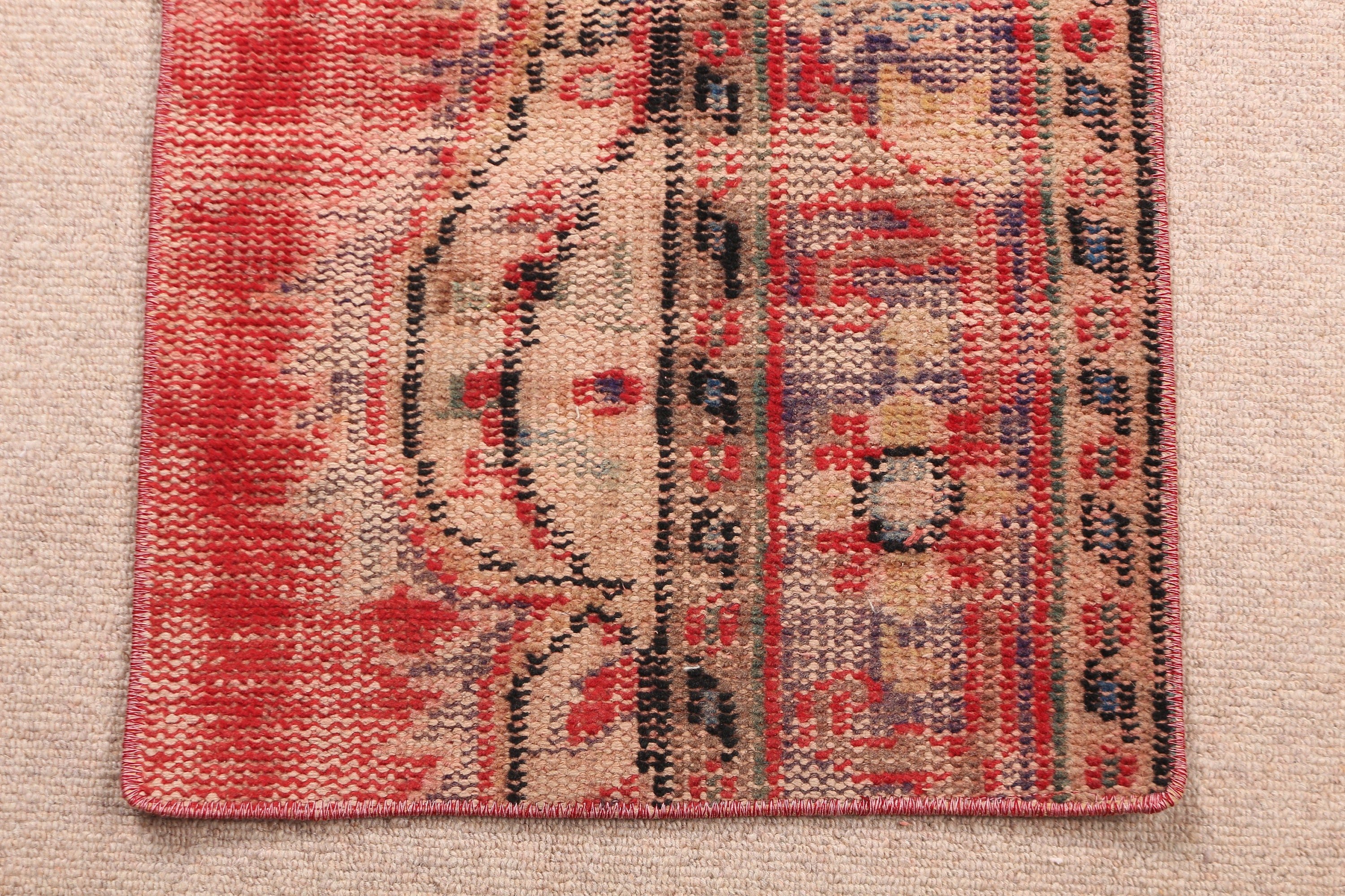 Door Mat Rugs, 1.5x3.3 ft Small Rug, Moroccan Rugs, Turkish Rug, Wall Hanging Rug, Vintage Rug, Tribal Rugs, Red Oushak Rug