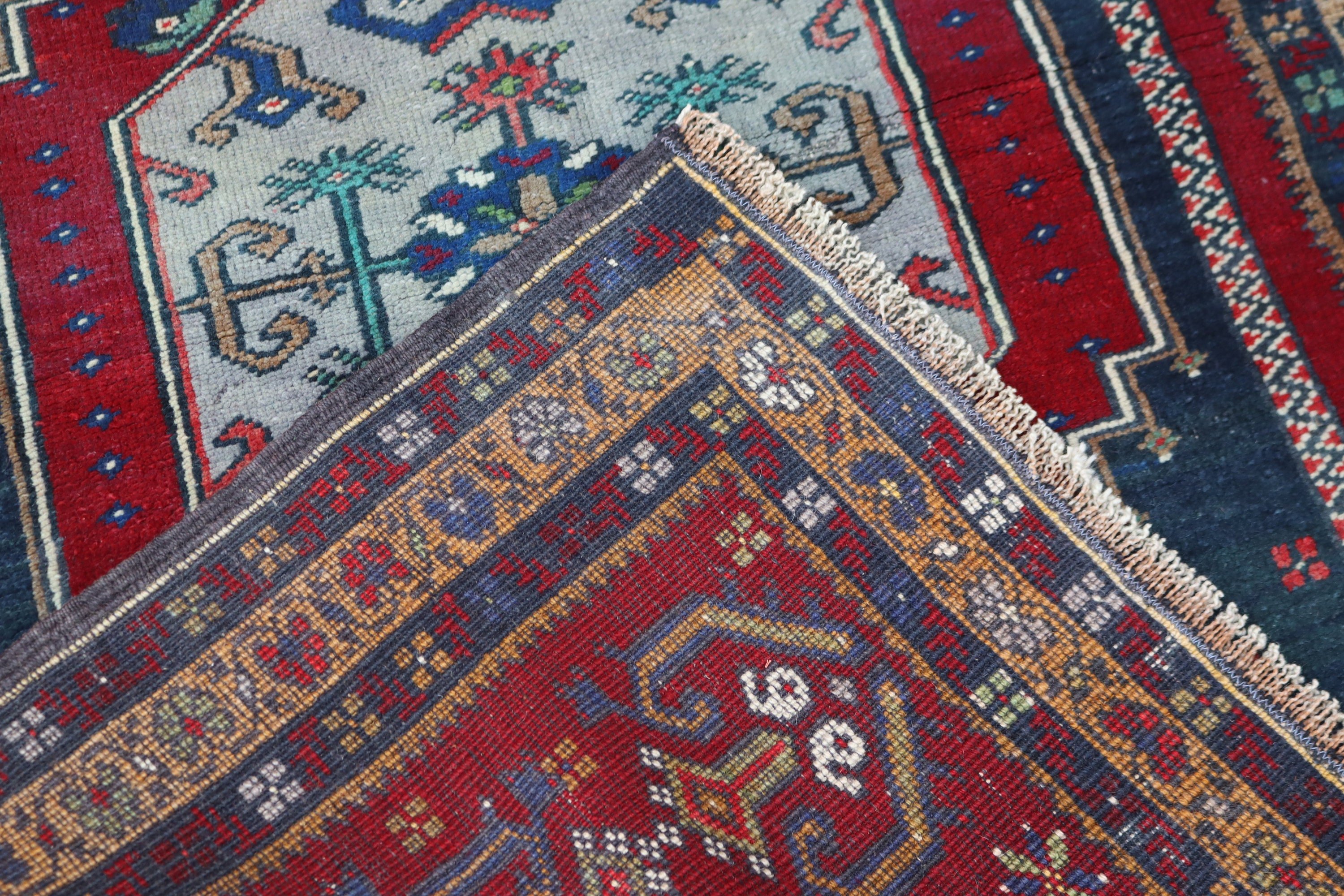 El Dokuma Halılar, 3.1x5.6 ft Aksan Halıları, Vintage Halılar, Boho Vurgu Halıları, Kırmızı Anadolu Halıları, Geometrik Halı, Türk Halıları, Çocuk Halıları