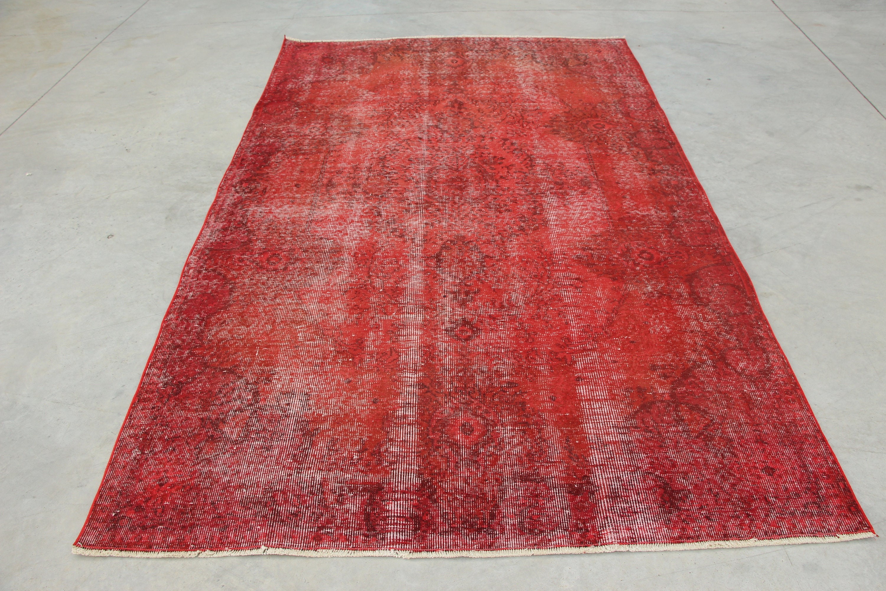 Red Wool Rugs, Turkish Rug, 5.4x8.9 ft Large Rug, Anatolian Rugs, Vintage Rug, Living Room Rugs, Salon Rug, Rugs for Salon, Kitchen Rugs