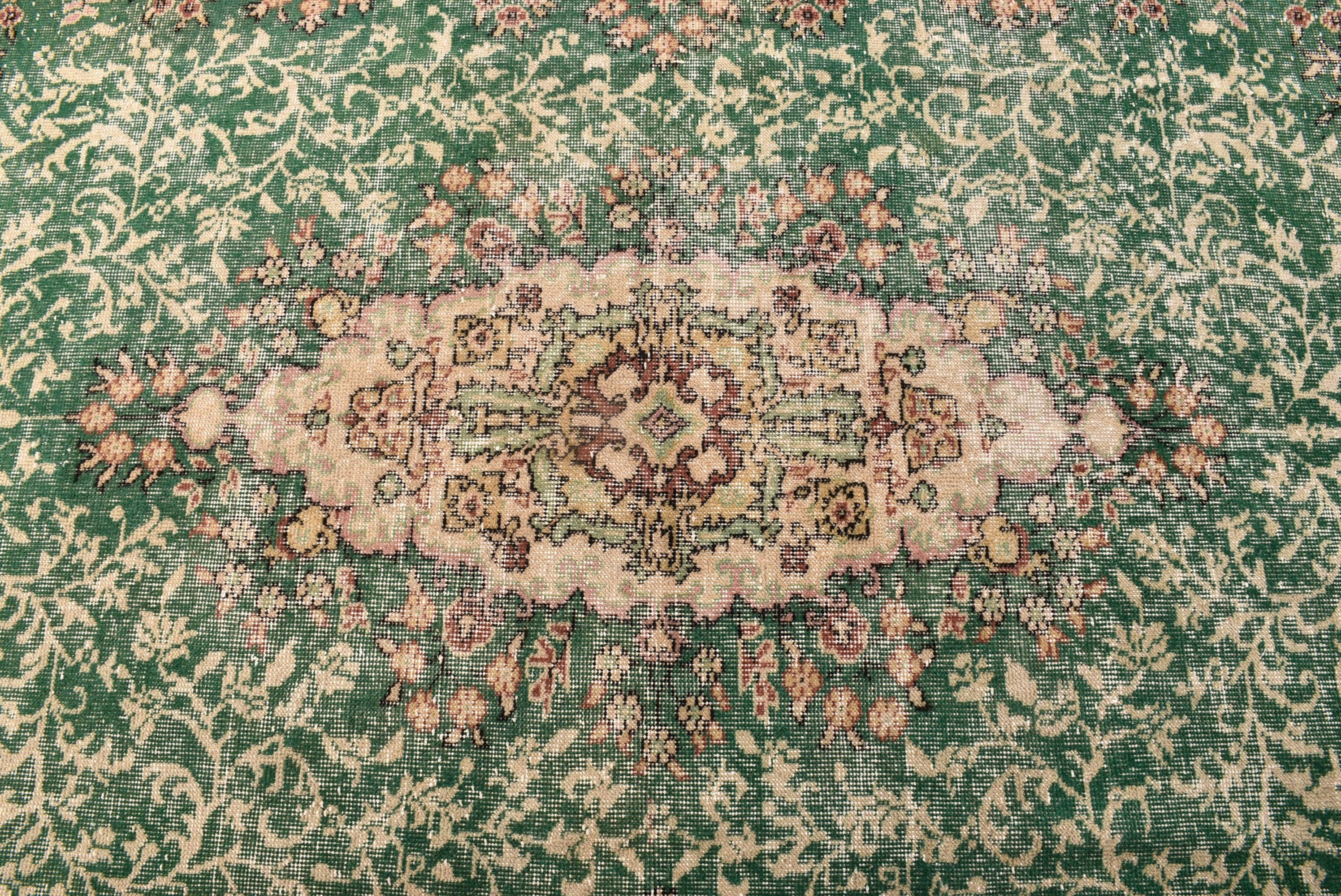 Yatak Odası Halıları, Oushak Halısı, Büyük Boho Halıları, Vintage Halı, Aztek Halıları, Yeşil Geometrik Halılar, Oryantal Halılar, 5,5x9,4 ft Büyük Halı, Türk Halıları