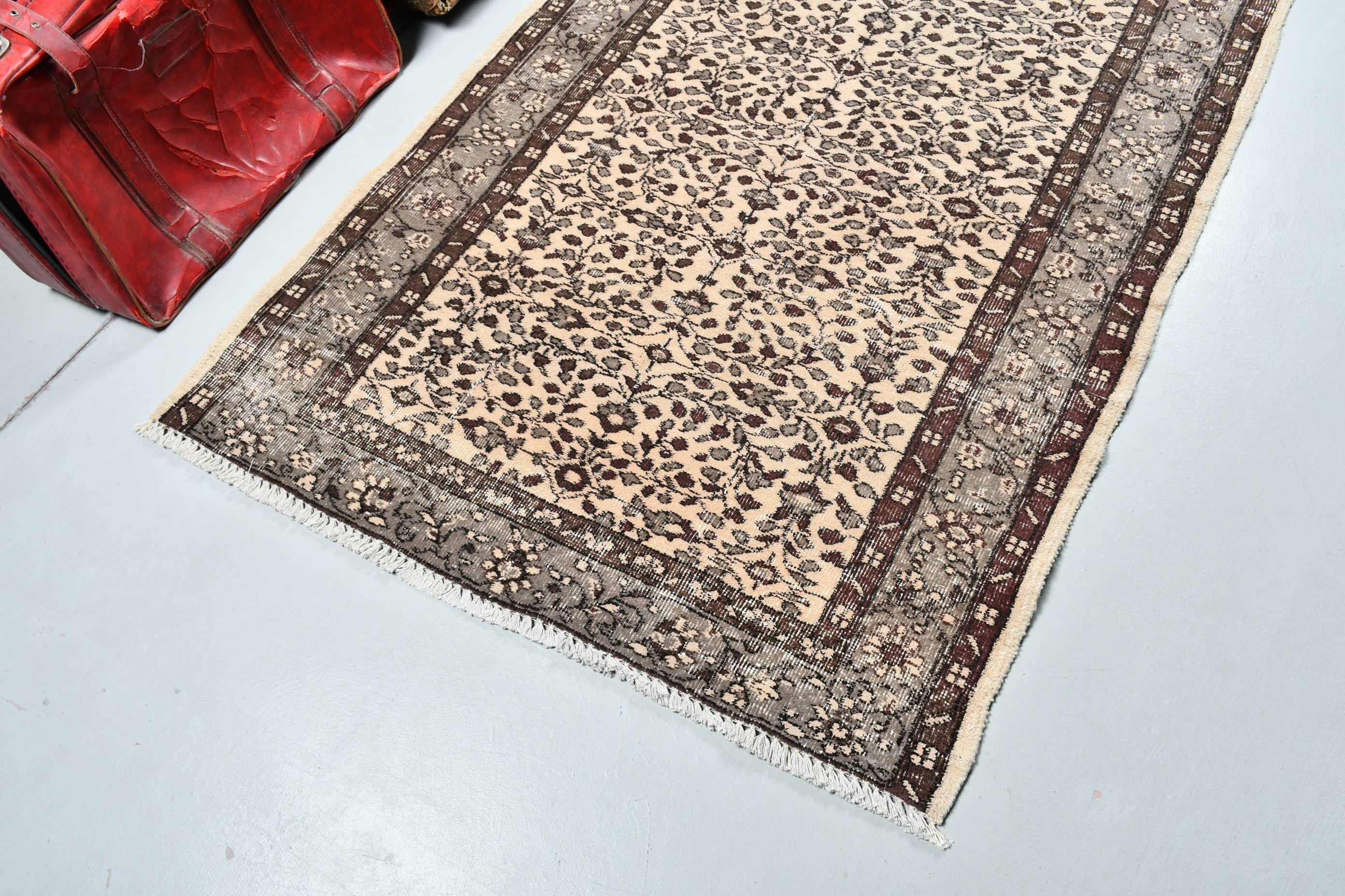 3.8x5.9 ft Accent Rug, Turkish Rug, Anatolian Rug, Kitchen Rugs, Rugs for Bedroom, Beige Bedroom Rug, Entry Rug, Ethnic Rug, Vintage Rugs