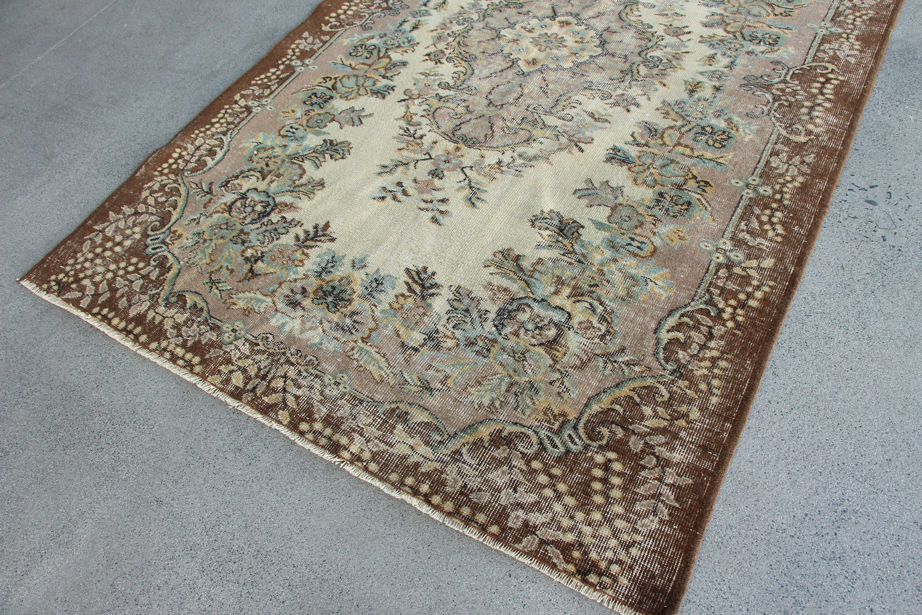 Turkish Rugs, Antique Rug, Salon Rug, Beige Anatolian Rugs, Vintage Rug, Handmade Rugs, Home Decor Rug, 5.4x8.3 ft Large Rugs, Bedroom Rug