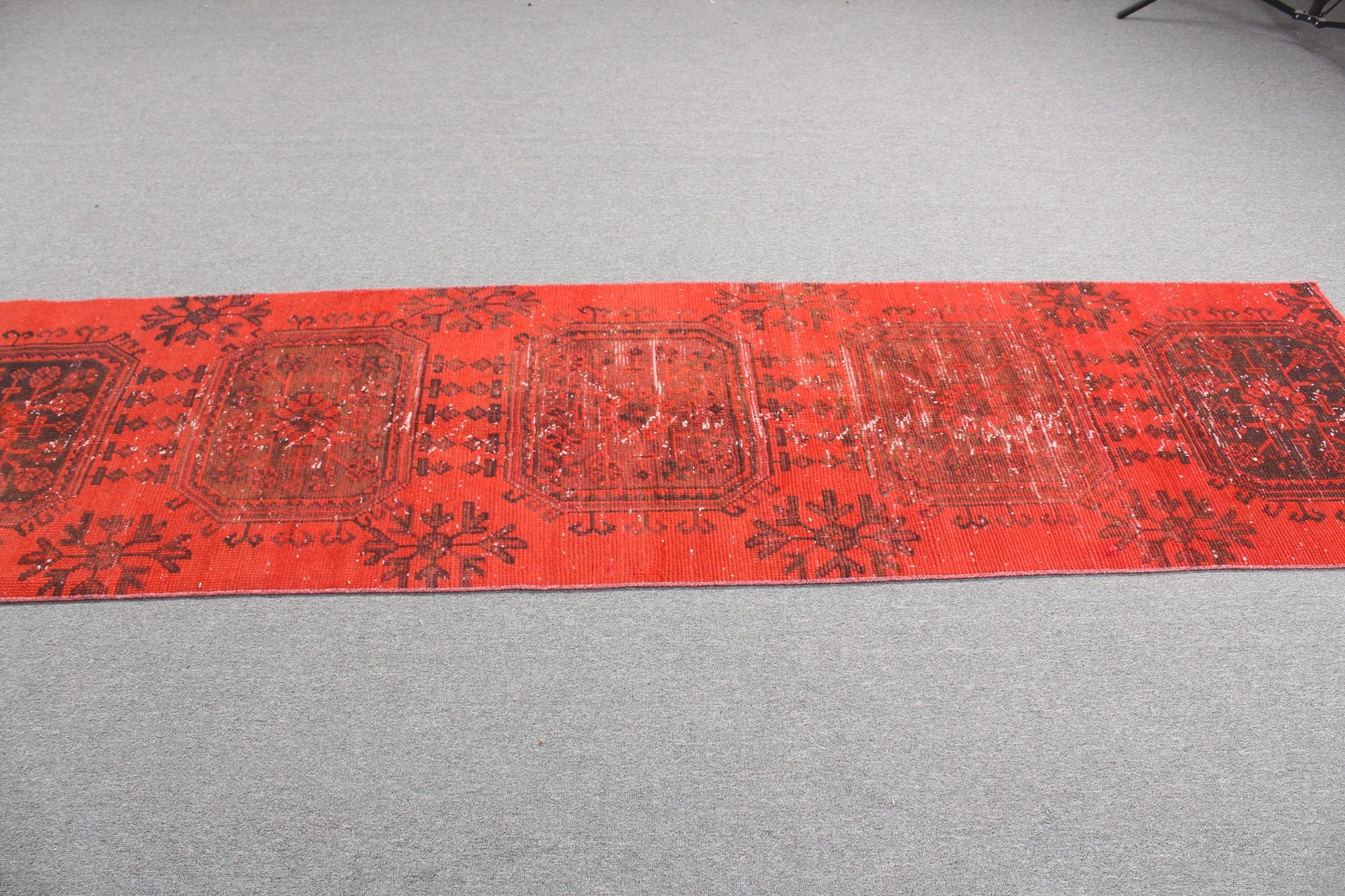 Red Antique Rug, Rugs for Stair, Turkish Rug, Bedroom Rug, Kitchen Rug, 2.5x8.9 ft Runner Rugs, Antique Rugs, Corridor Rug, Vintage Rug