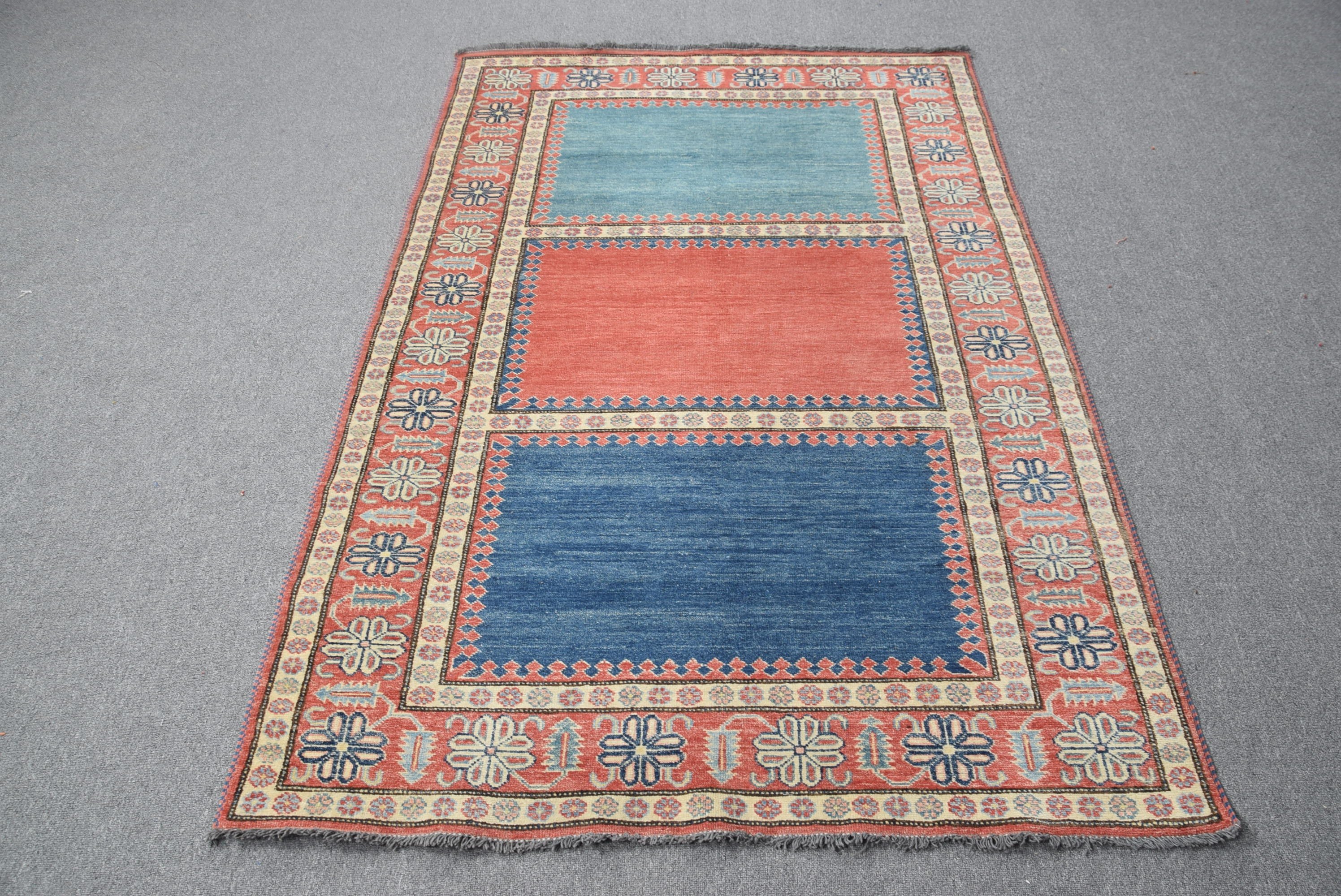 Red Moroccan Rugs, Retro Rug, Rugs for Living Room, Cool Rug, Oriental Rug, Turkish Rugs, Vintage Rugs, Indoor Rugs, 4.2x6.2 ft Area Rug
