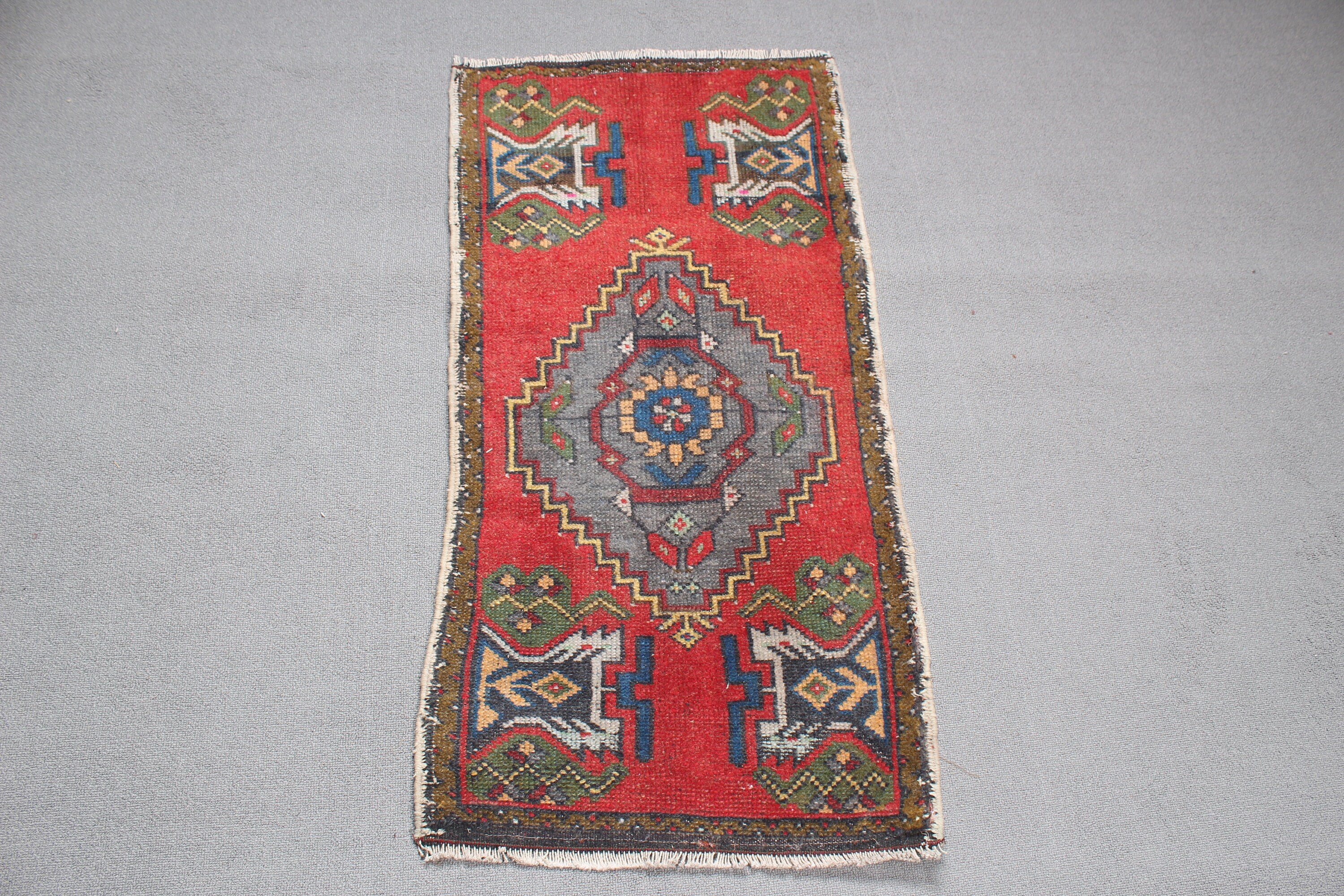 Ethnic Rugs, Car Mat Rugs, Turkish Rug, Home Decor Rug, 1.8x3.4 ft Small Rugs, Bedroom Rugs, Flatweave Rug, Vintage Rugs, Red Cool Rug