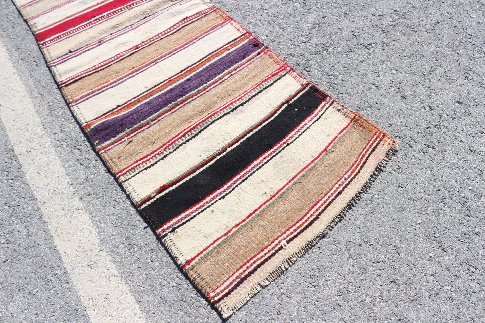 Corridor Rug, Turkish Rug, Kilim, Beige Oushak Rug, Bedroom Rug, Stair Rugs, Rugs for Runner, Cool Rug, 2.8x8.4 ft Runner Rug, Vintage Rug