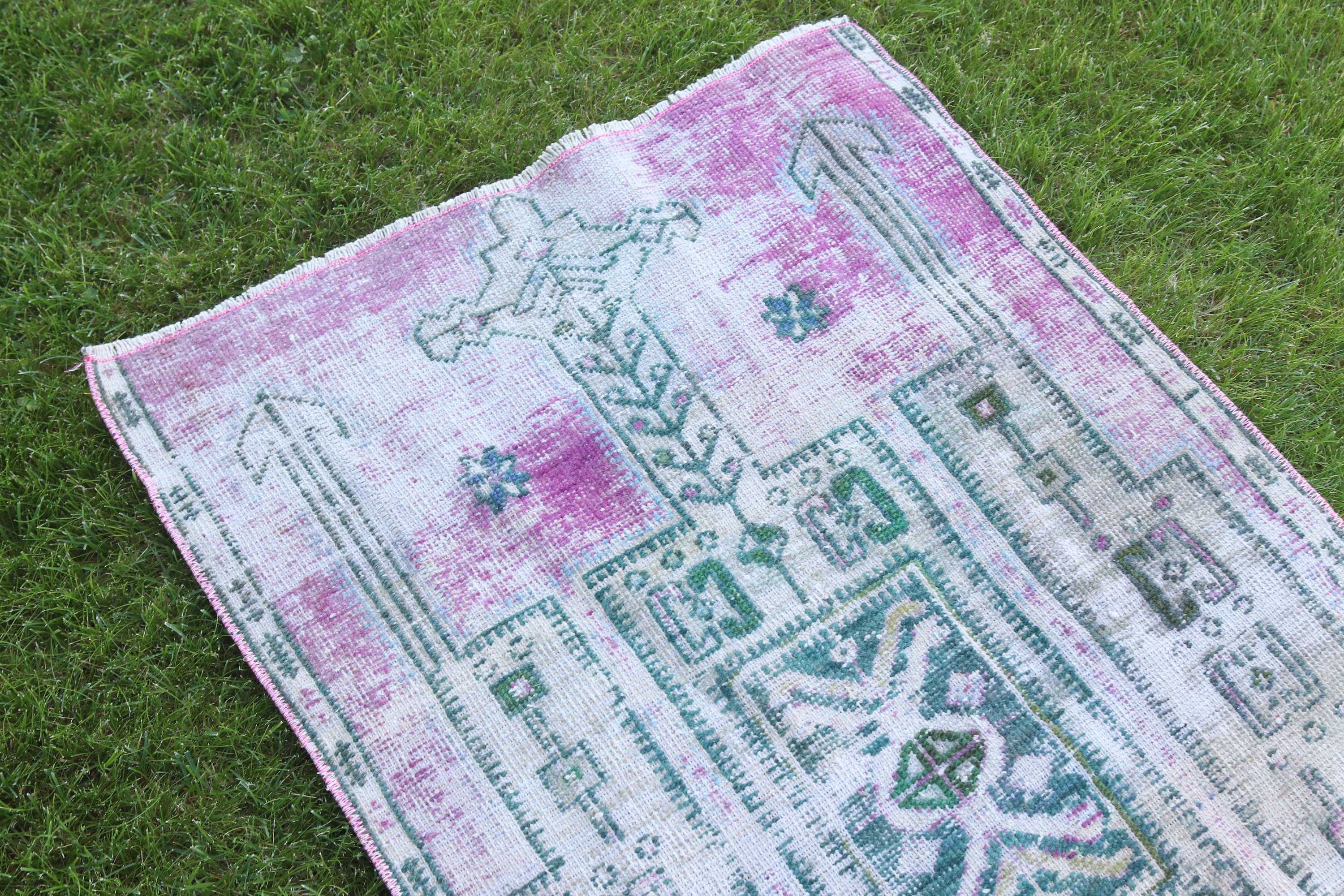 Small Vintage Rug, 2.4x3.8 ft Small Rug, Vintage Rugs, Neutral Rug, Small Area Rugs, Turkish Rug, Moroccan Rugs, Purple Modern Rugs