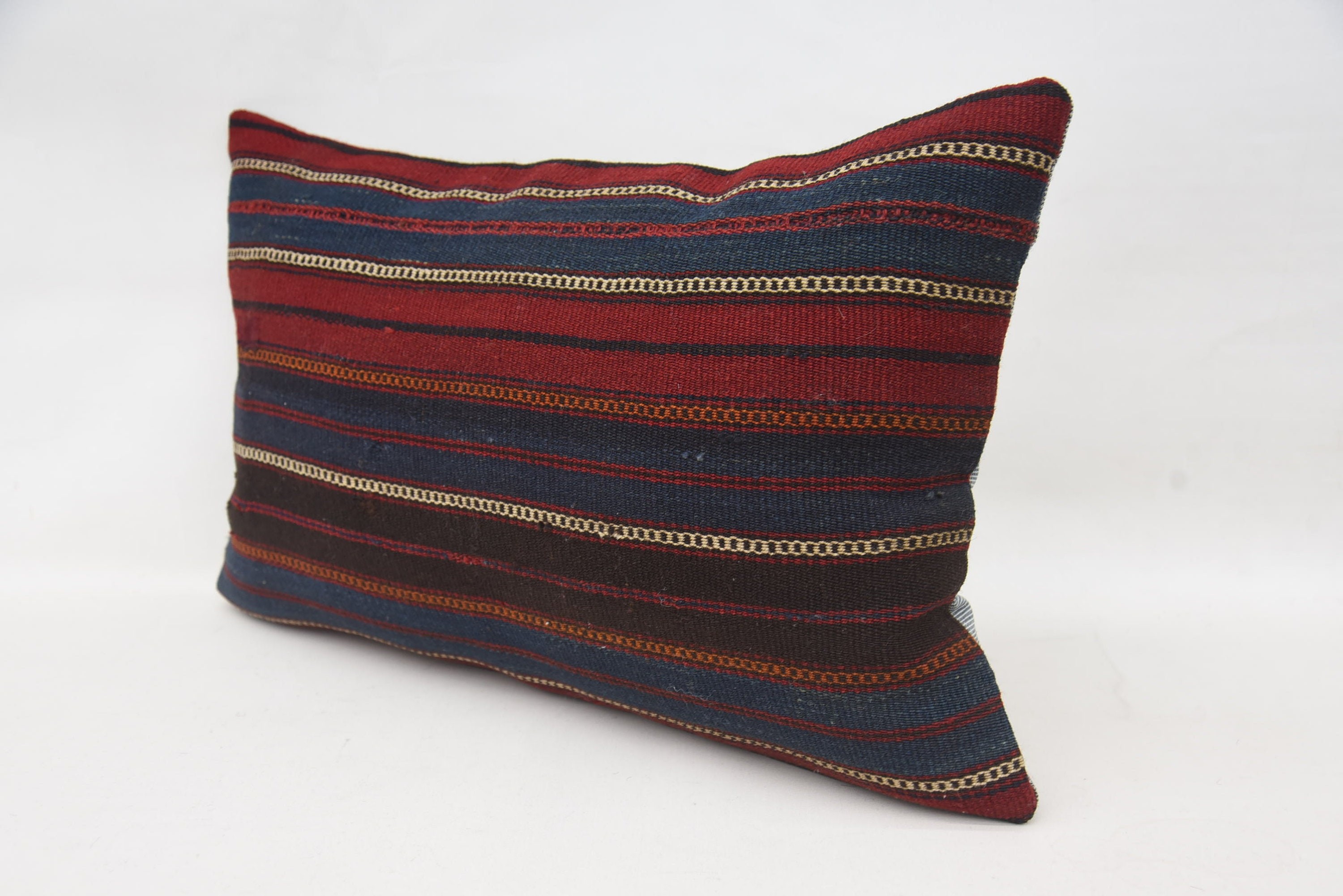Vintage Kilim Throw Pillow, 16"x24" Blue Cushion, Square Throw Pillow Cover, Kilim Pillow, Kilim Pillow Cover, Accent Throw Pillow Sham