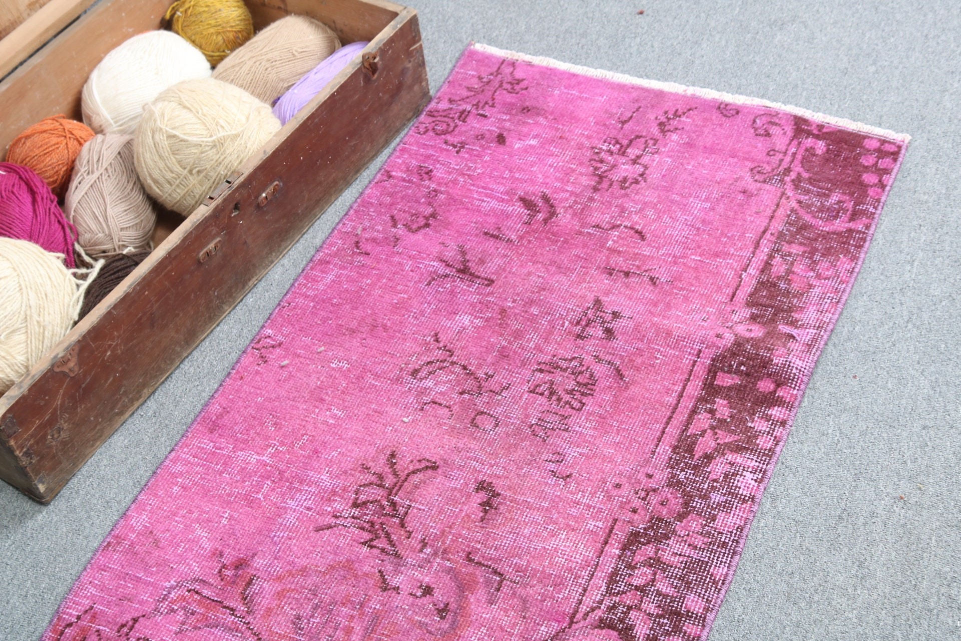 Exotic Rug, Turkish Rugs, 2x4.7 ft Small Rugs, Statement Rugs, Nursery Rugs, Pink Neutral Rugs, Oriental Rugs, Kitchen Rug, Vintage Rugs