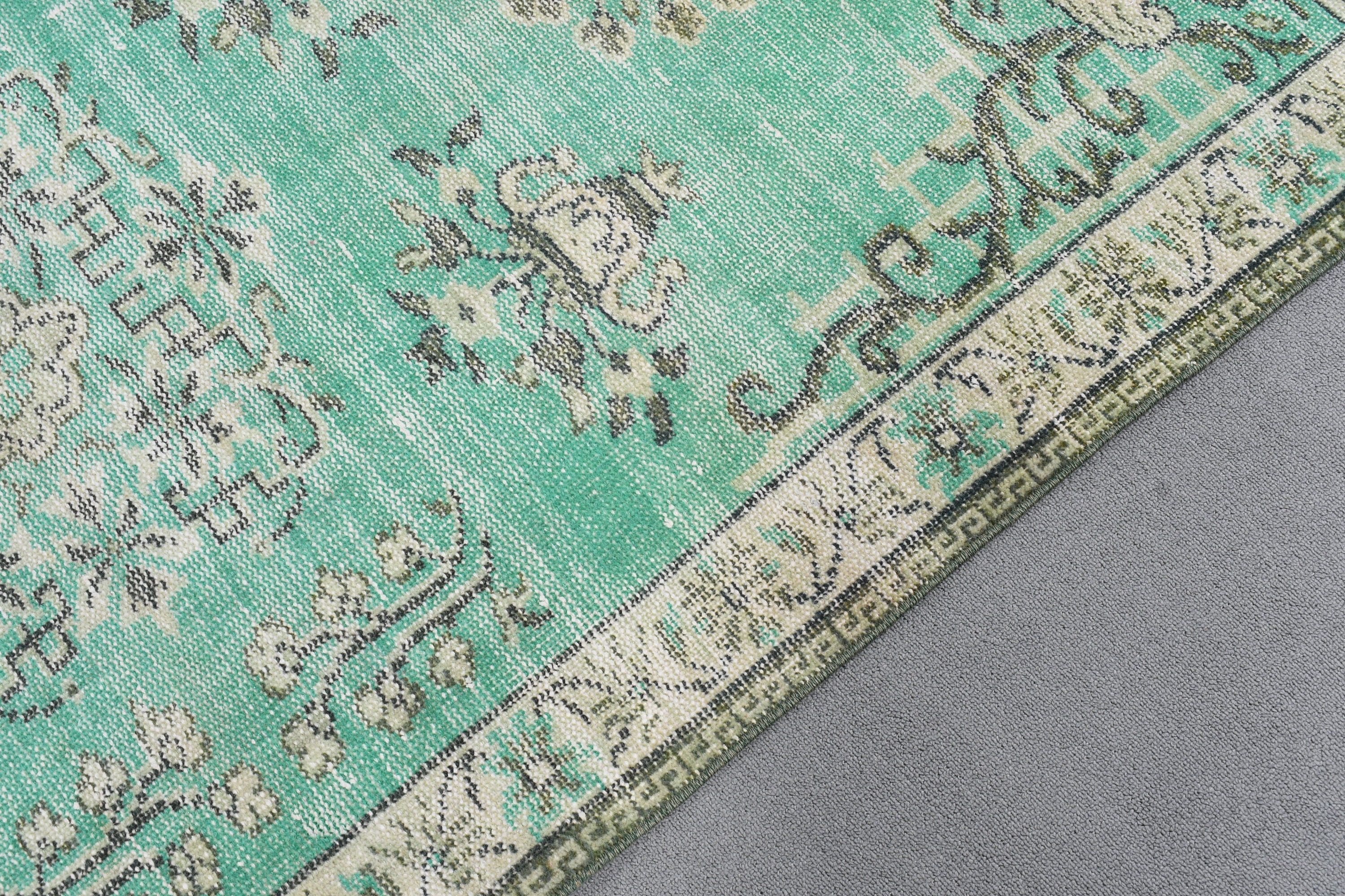 3.5x6.5 ft Accent Rugs, Luxury Rug, Anatolian Rugs, Green Oriental Rug, Turkish Rugs, Vintage Rugs, Decorative Rugs, Kitchen Rug, Boho Rug