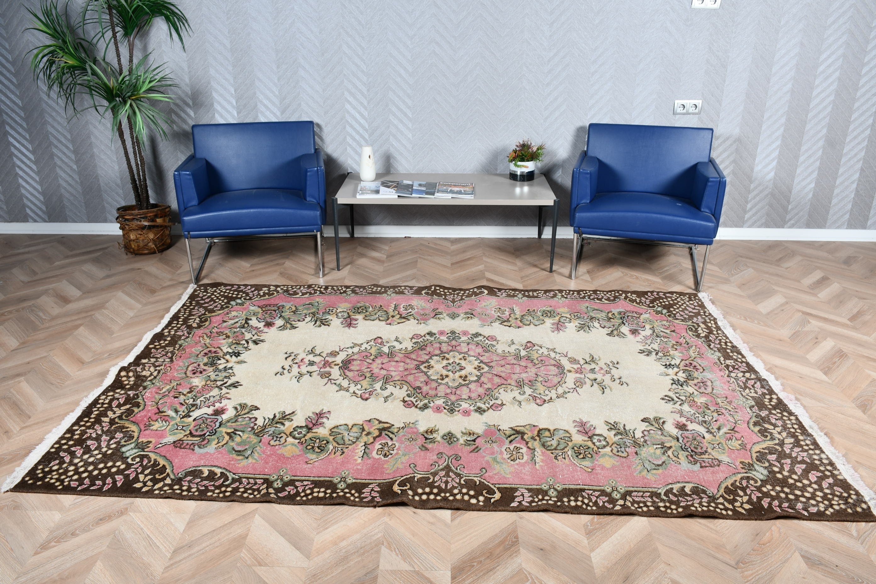 5.6x8.6 ft Large Rug, Turkish Rugs, Vintage Rug, Living Room Rugs, Brown Bedroom Rugs, Anatolian Rug, Dining Room Rugs, Oushak Rug, Old Rug