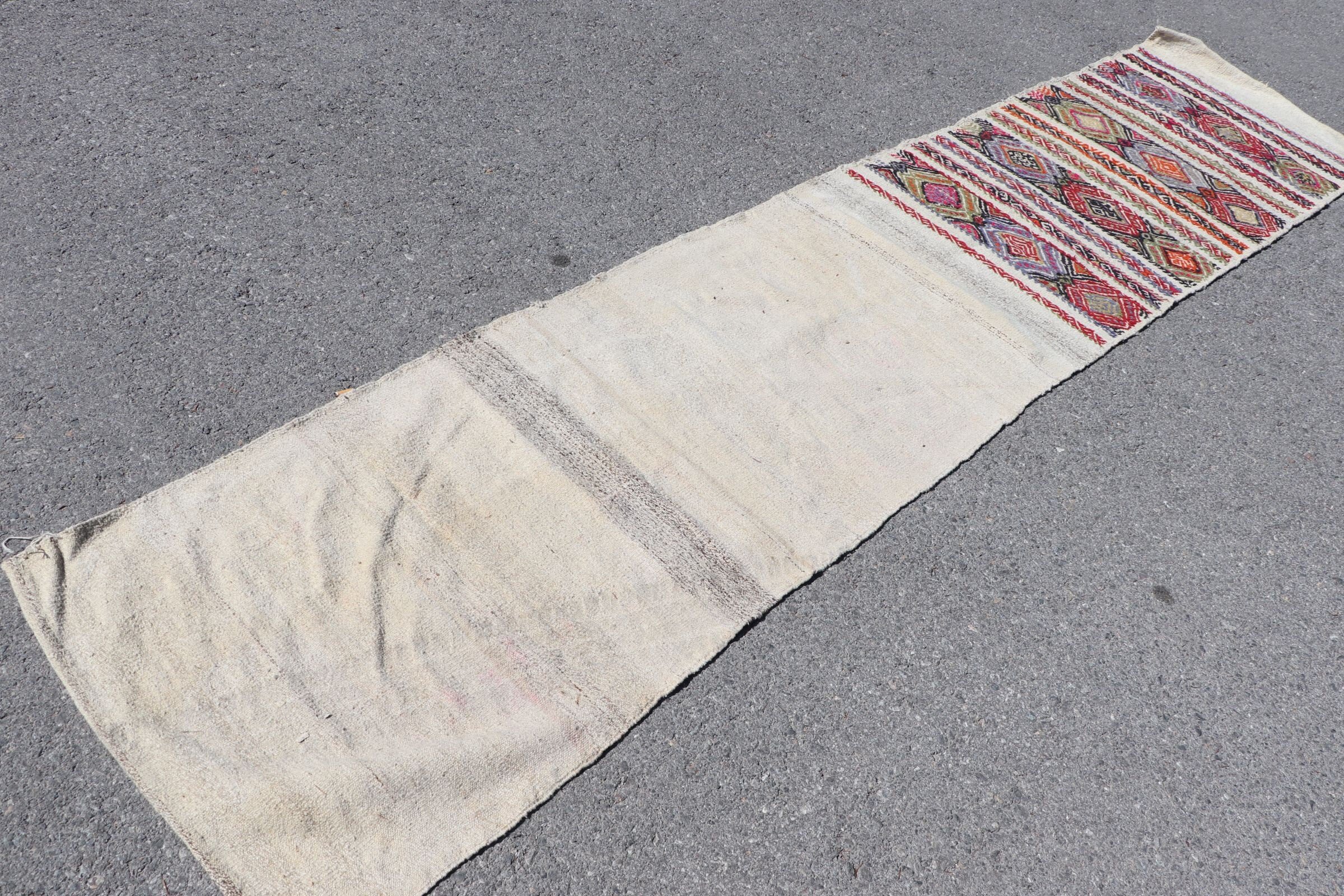 Floor Rugs, 2.5x10.9 ft Runner Rugs, Stair Rugs, Beige Moroccan Rug, Tribal Rug, Corridor Rug, Oriental Rug, Turkish Rug, Vintage Rug